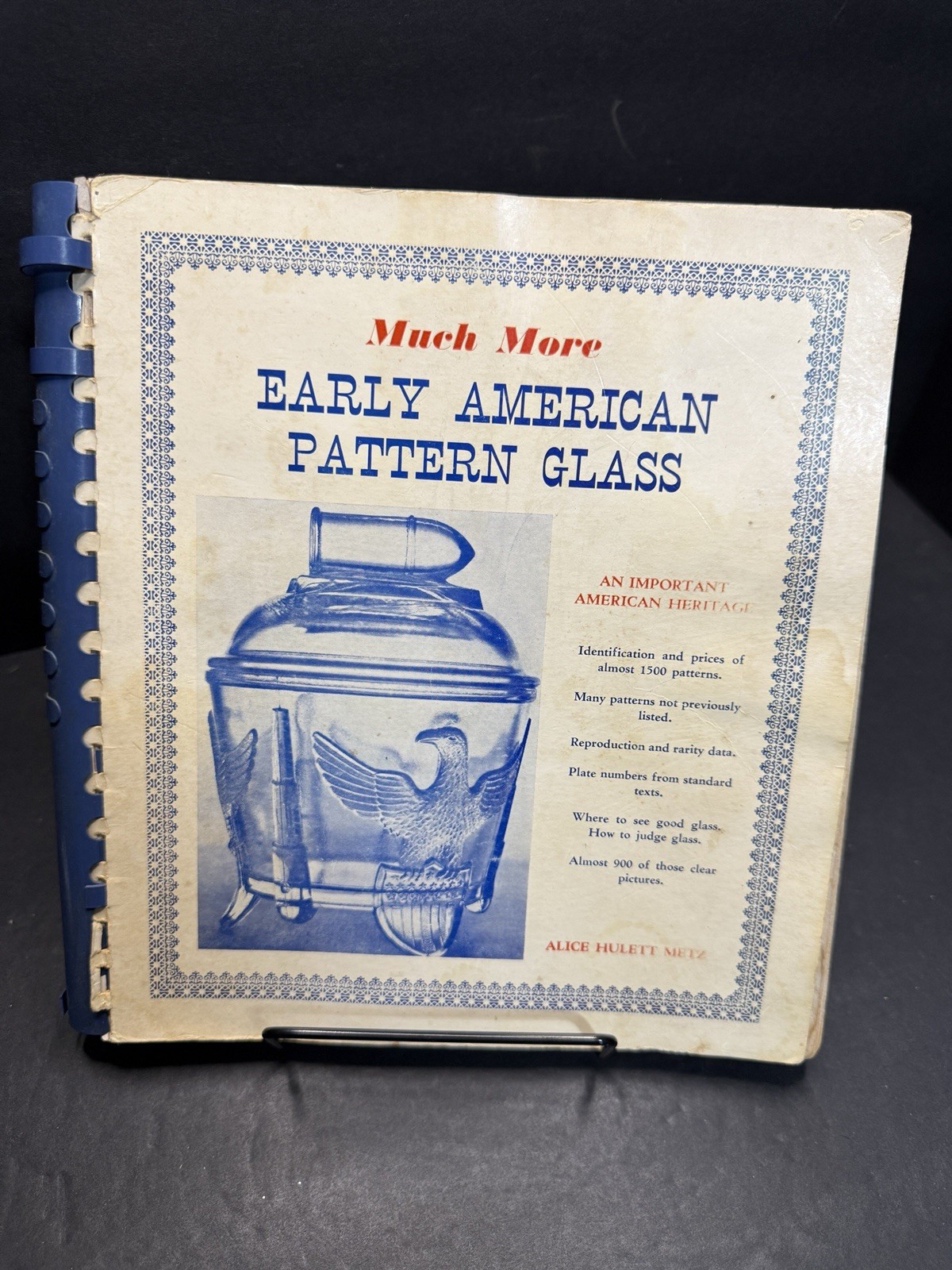 Much More EARLY AMERICAN PATTERN GLASS by A. H. Metz – 1970 – Spiral Paperback