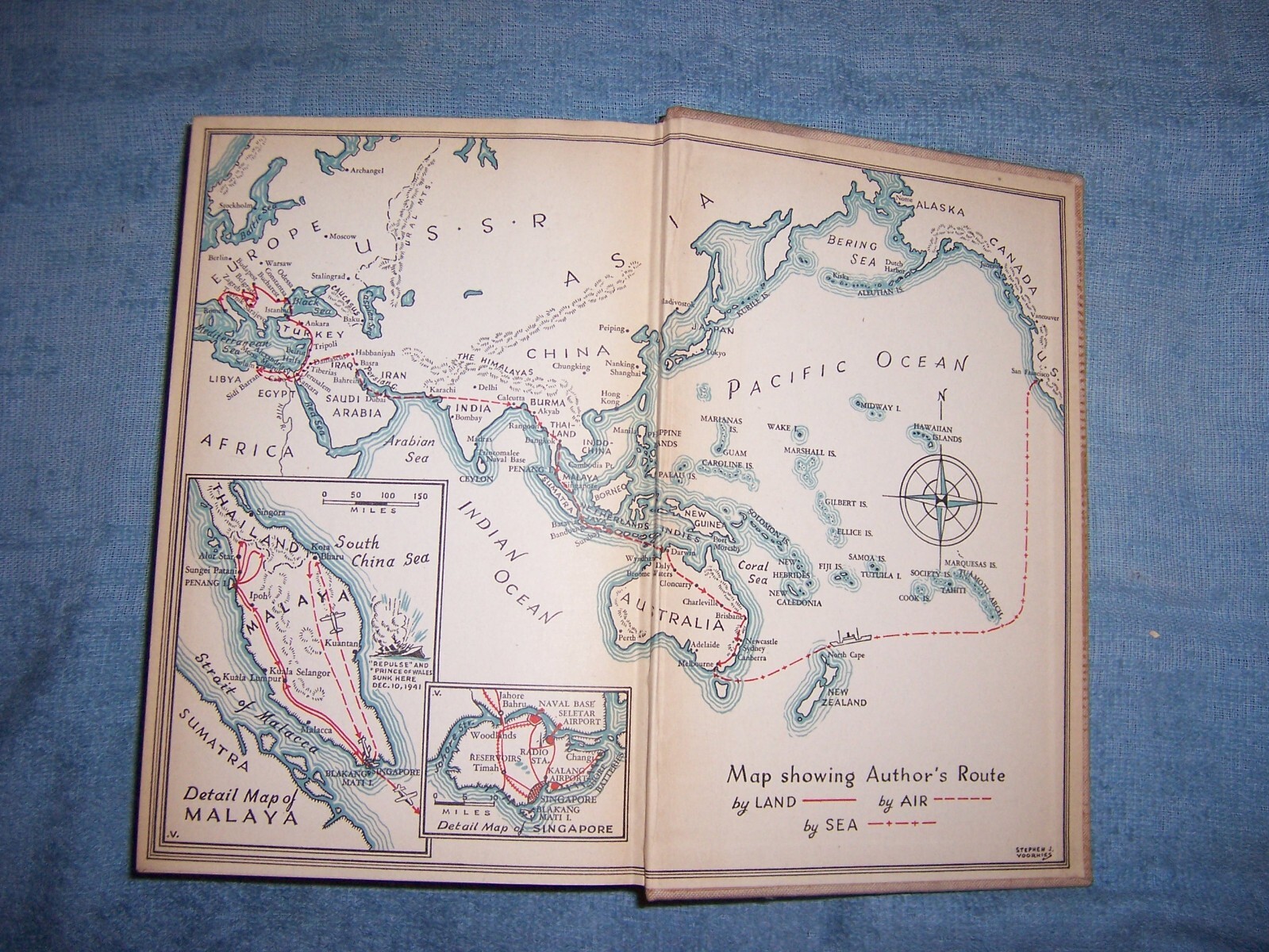 SUEZ TO SINGAPORE by Cecil Brown/1st Ed/HCDJ/Military/War/WWII 1939-45