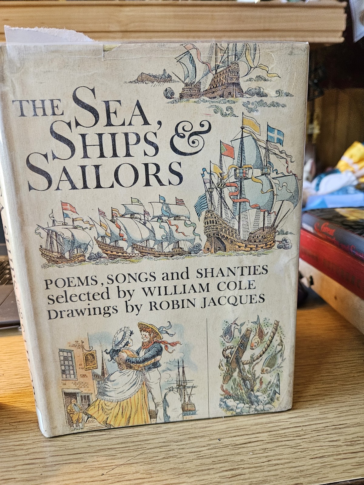 1967 Vintage Book: The Sea, Ships, & Sailors By William Cole & Robin Jacques HC