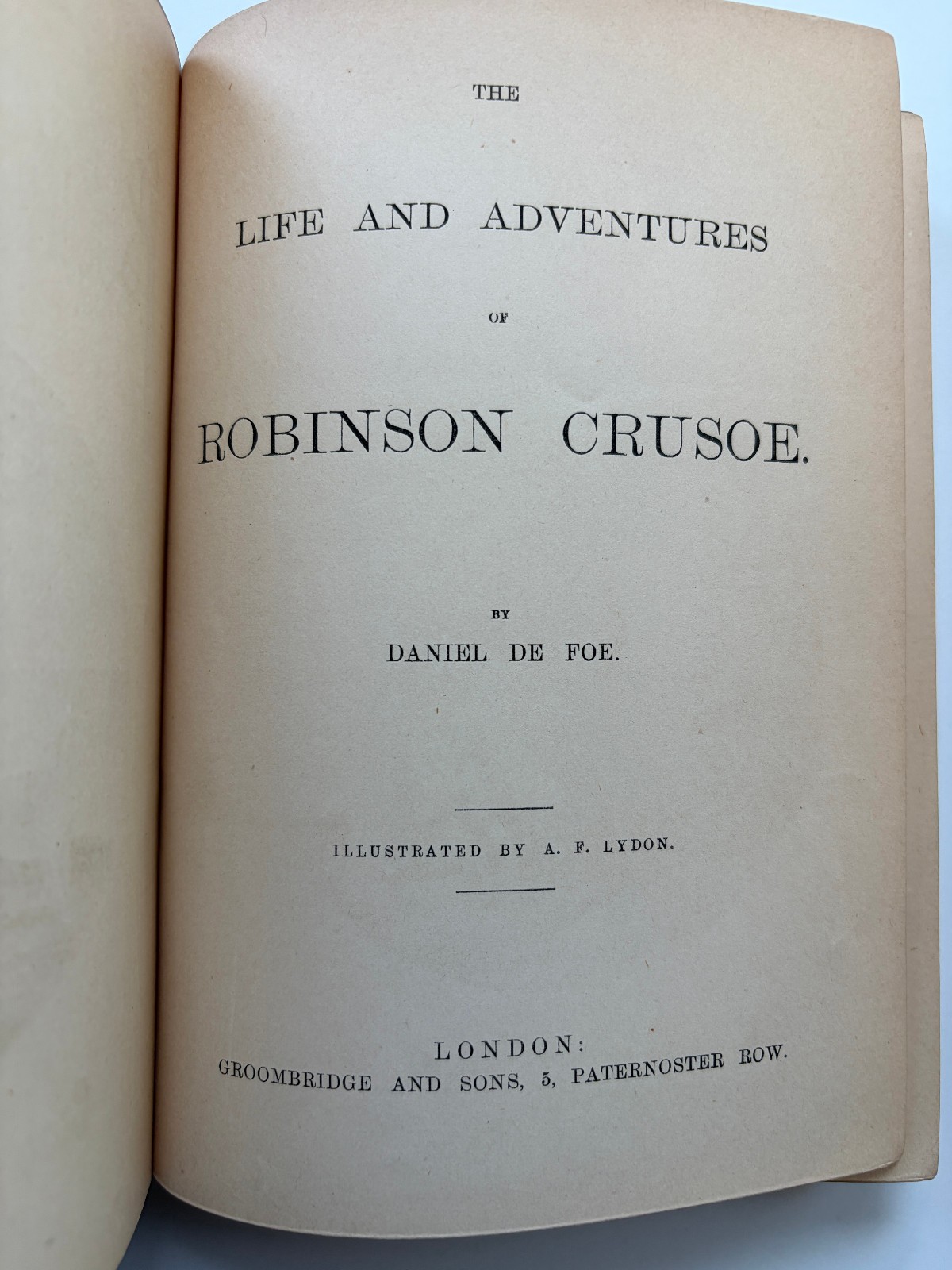 Robinson Crusoe Daniel De Foe 1800s Antique Book