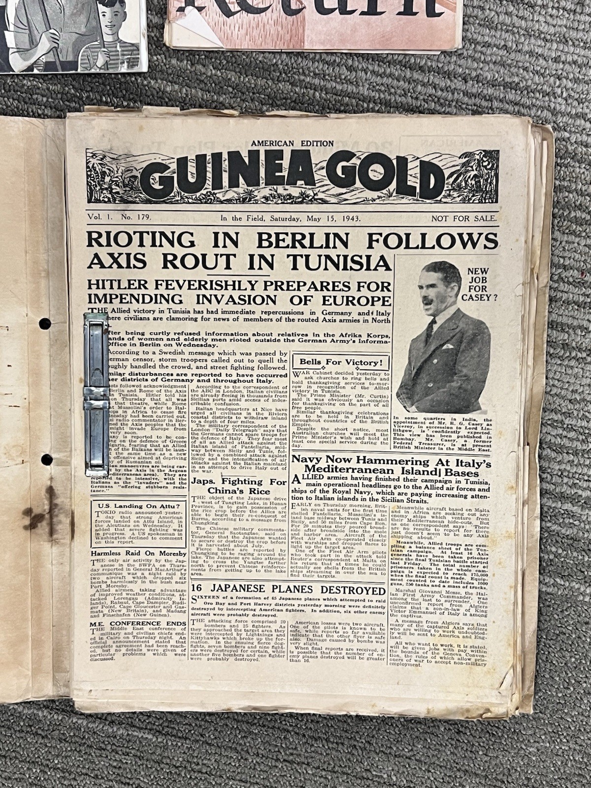 Lot 8 Vintage Military Wartime Newspaper Guinea Gold Books Magazines Pamphlets