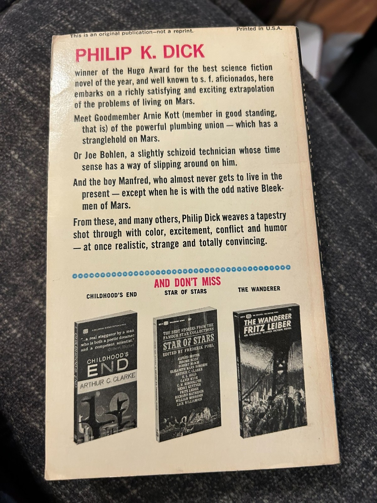 Philip K. Dick – Martian Time-Slip 1964 PB Ballantine 1st