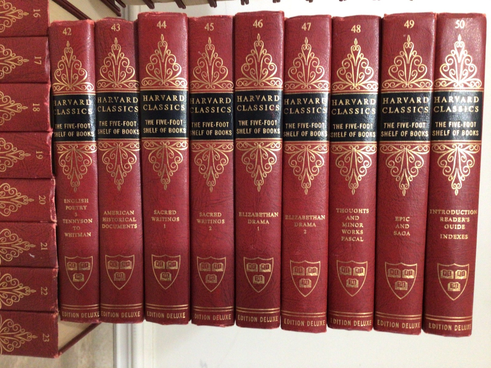 Harvard Classics Set of 51 Five Foot Shelf of Books 1959 Deluxe Edition 1-50 +1