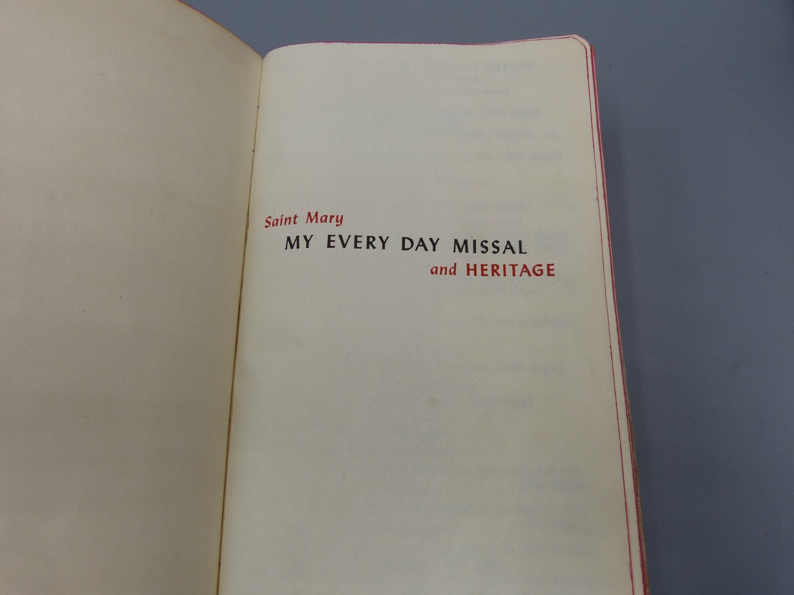 Saint Mary My Everyday Missal and Heritage (+ Cards) 1949 Benziger Bro.