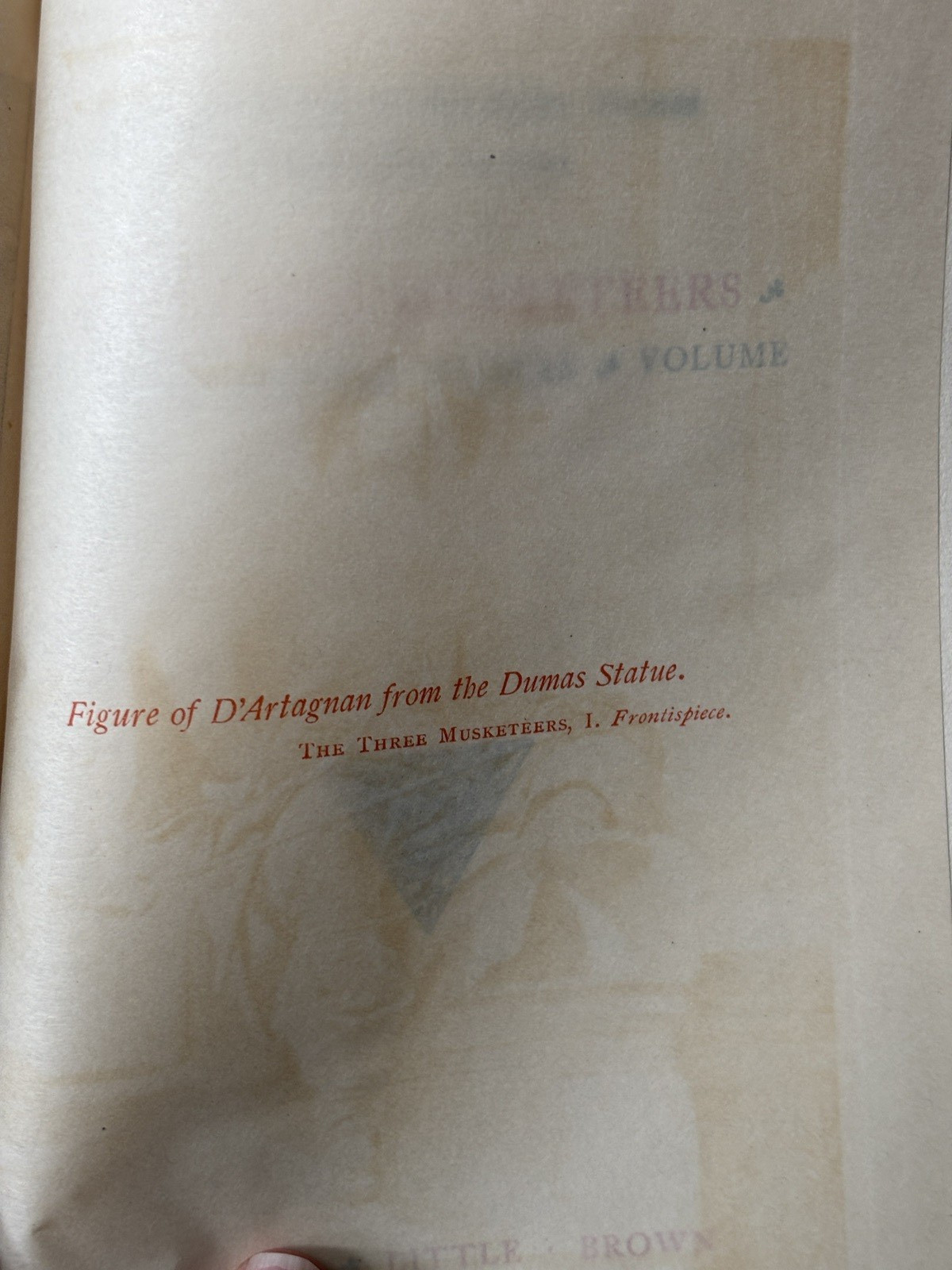 1898 The Three Musketeers Vol I Alexandre Dumas D’Artagnan Edition Little Brown