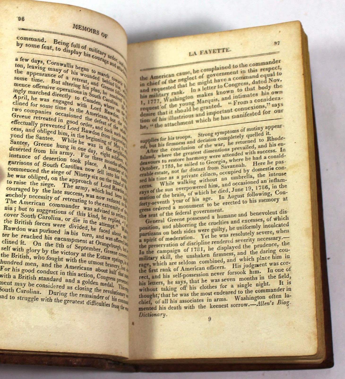 1825-MEMOIRS GENERAL LAFAYETTE-Leather, Military History, American Revolution