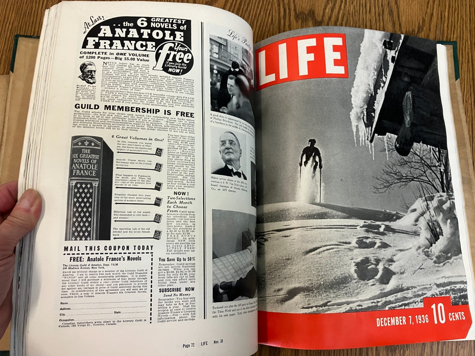 Life Magazine, First Issues, 2 Bound Sets Nov.23-Dec 28, 1936 VTG Vol. 1