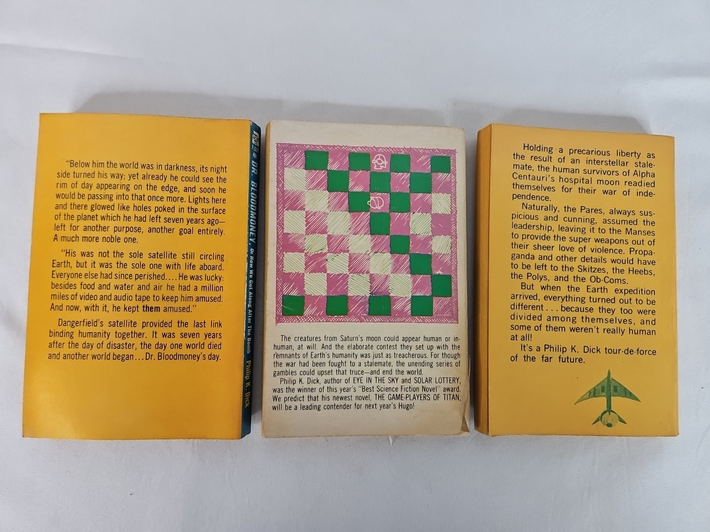 PHILIP K. DICK Lot of 3 Vintage Paperback Books Vintage 1960s Pulp Sci-Fi