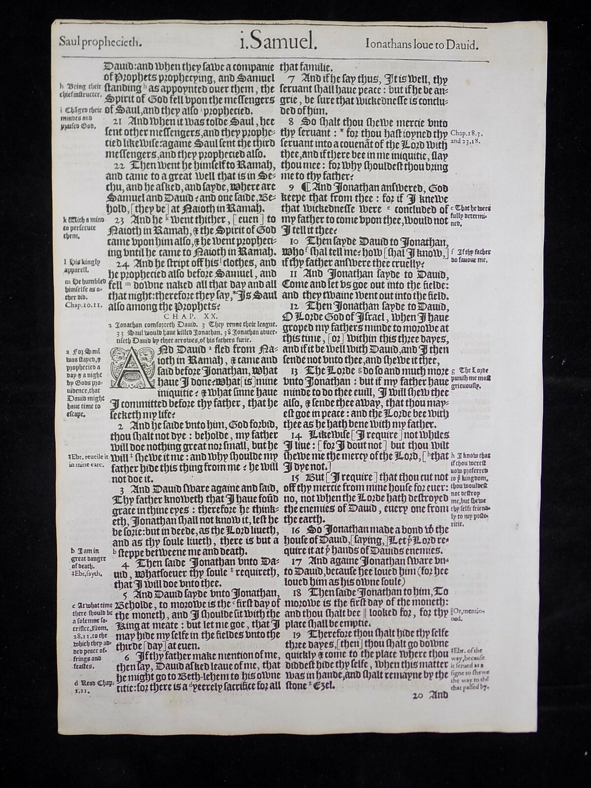 1583 Noblest Geneva Bible Folio- Book of First Samuel- YOU PICK