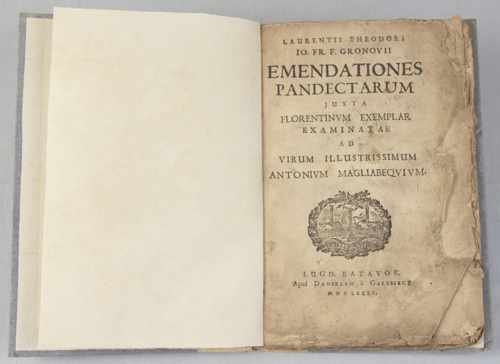 GRONOVIUS – Roman Law – Florentine Pandects – 1685 Leiden 1st ed – Magliabechi