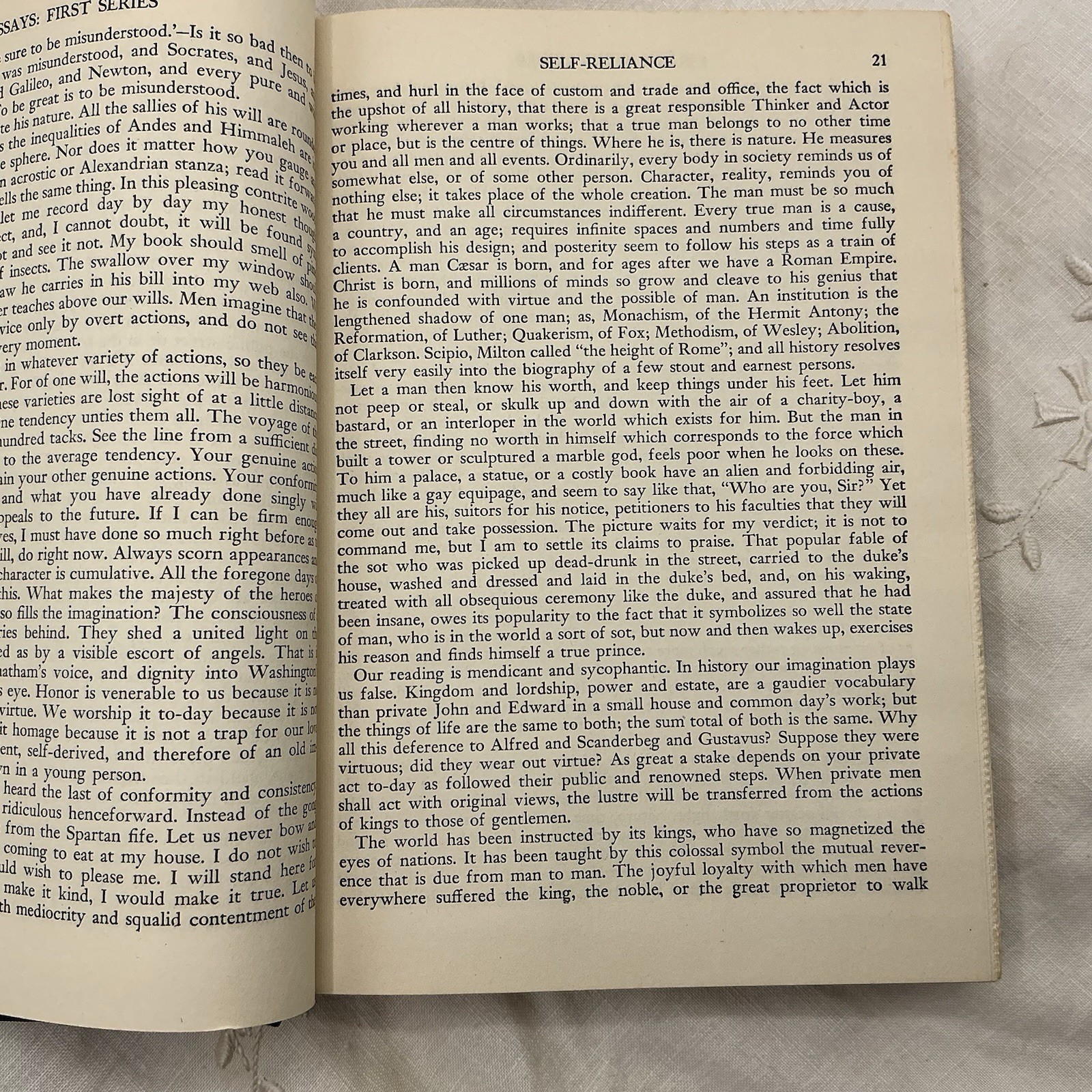 Essays by Ralph Waldo Emerson A.S. Barnes & Co New York Blue Hardcover 1944