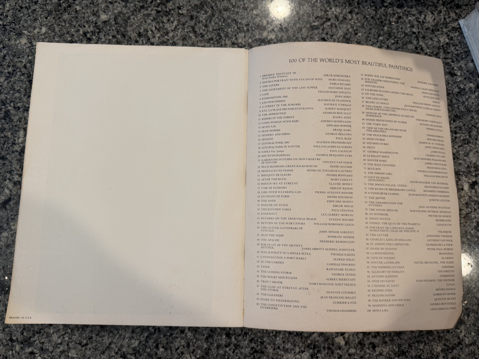 1966 – 100 Of The World’s Most Beautiful Paintings – Large Book