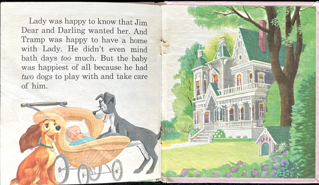 Walt Disney’s LADY ~ vintage children’s Little Golden and Whitman Book set