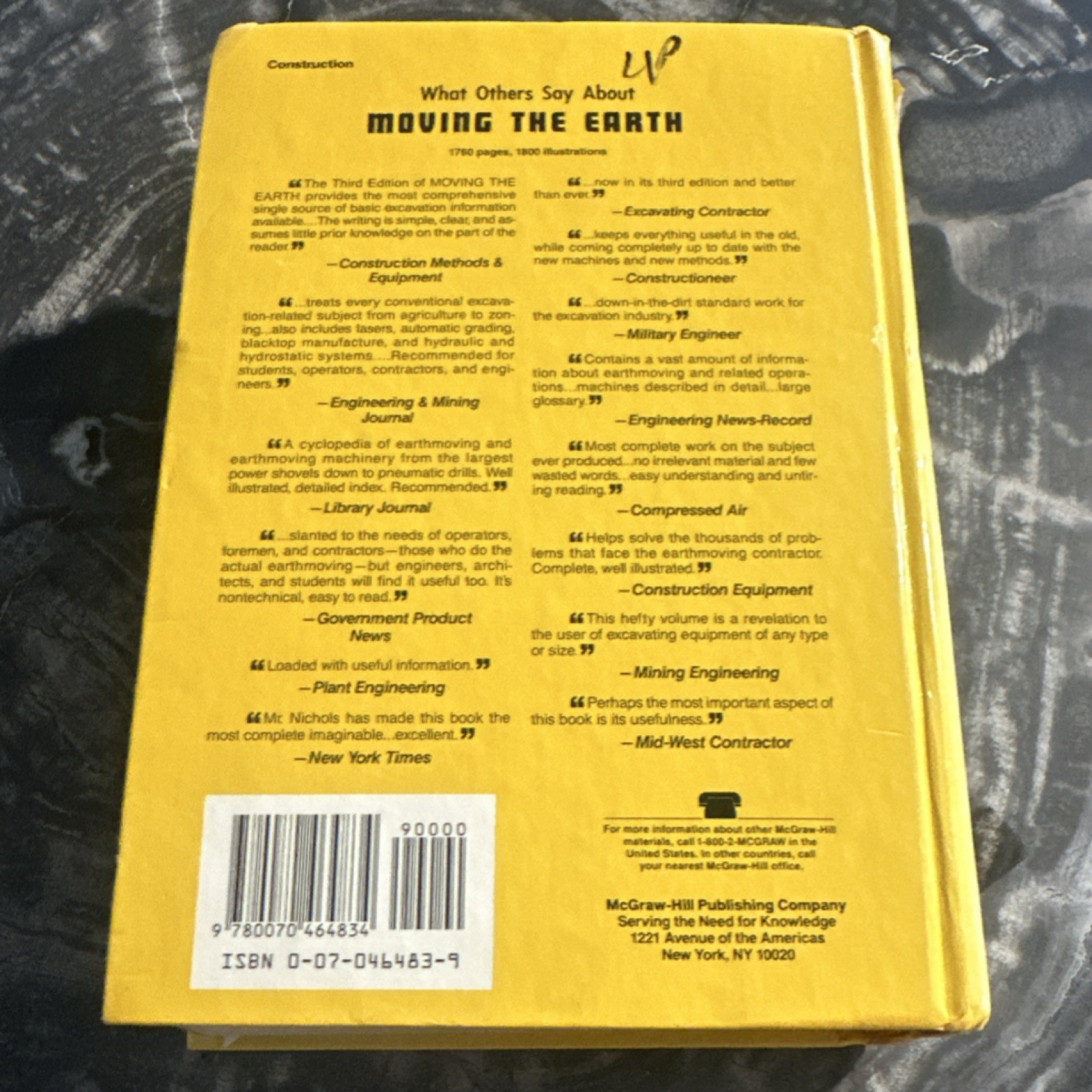 McGraw-Hill Excavation Science Nichols Third Edition Illustrated HC mnXXXX