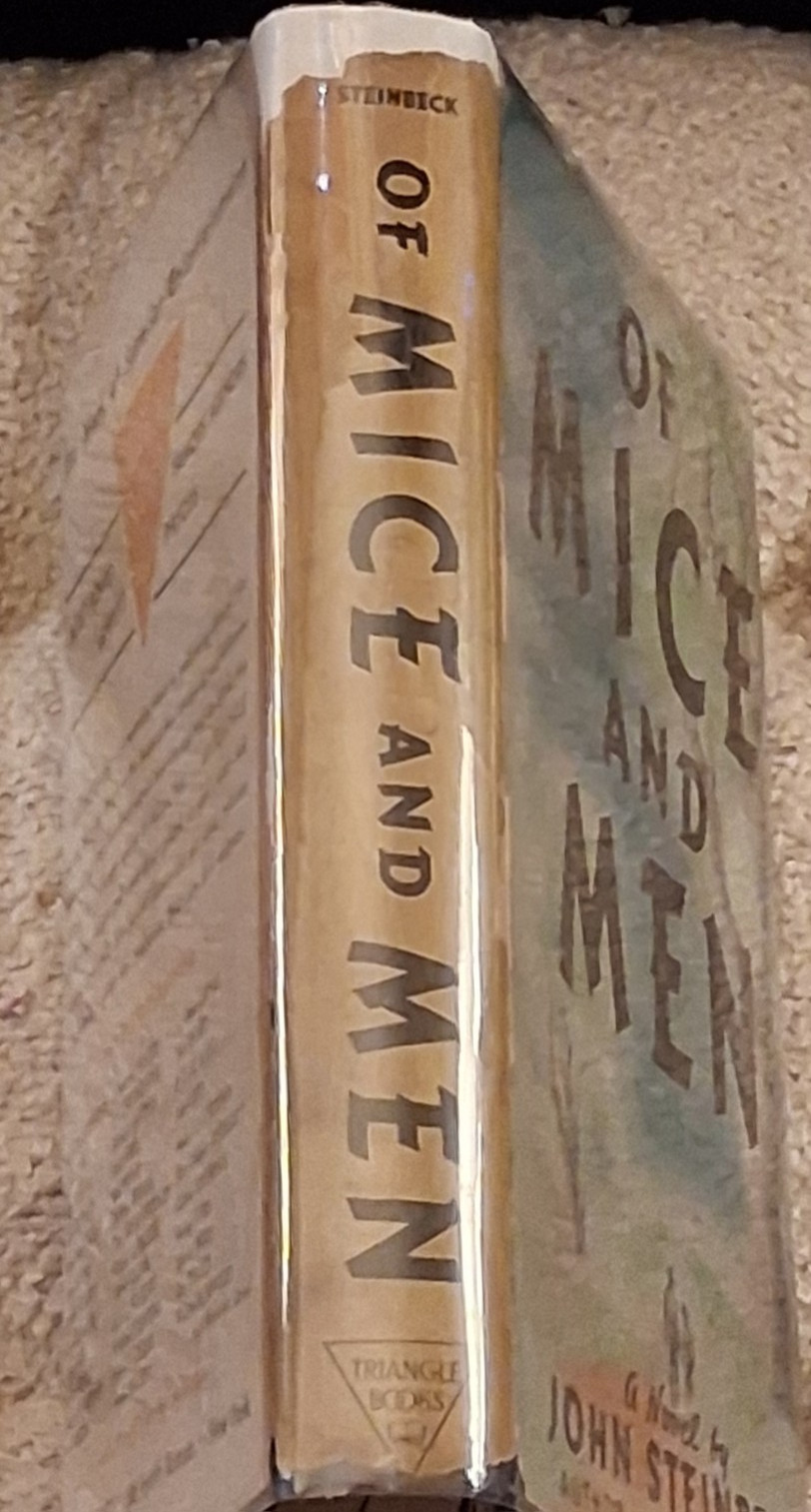 1939 John Steinbeck OF MICE AND MEN Triangle Books HC w/ DJ & Original Insert