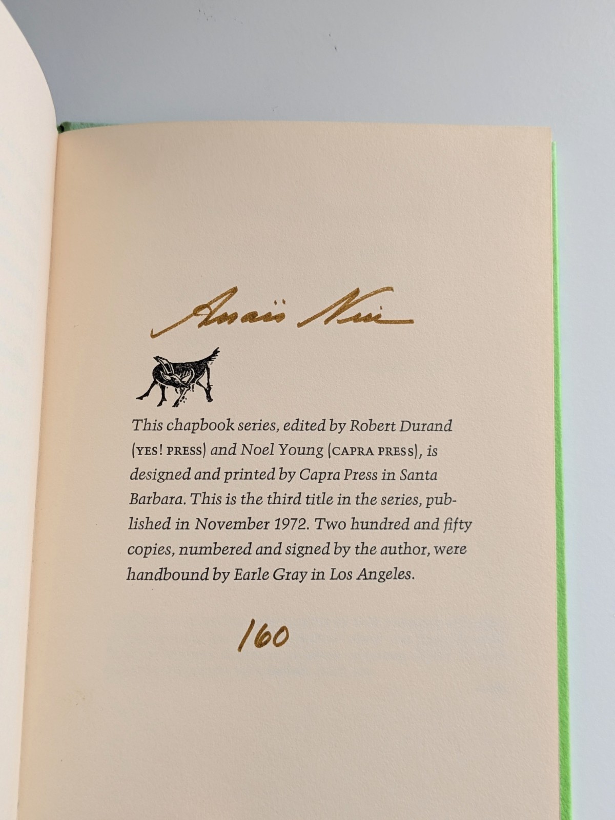 Paris Revisited – Anais Nin Signed Limited Edition, Capra Press 1972