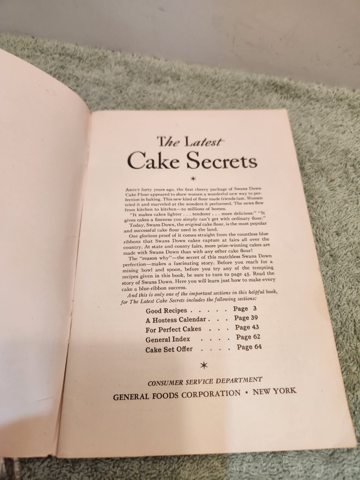 1934 General Foods The Latest Cake Secrets Cook Book Recipes Illustrated