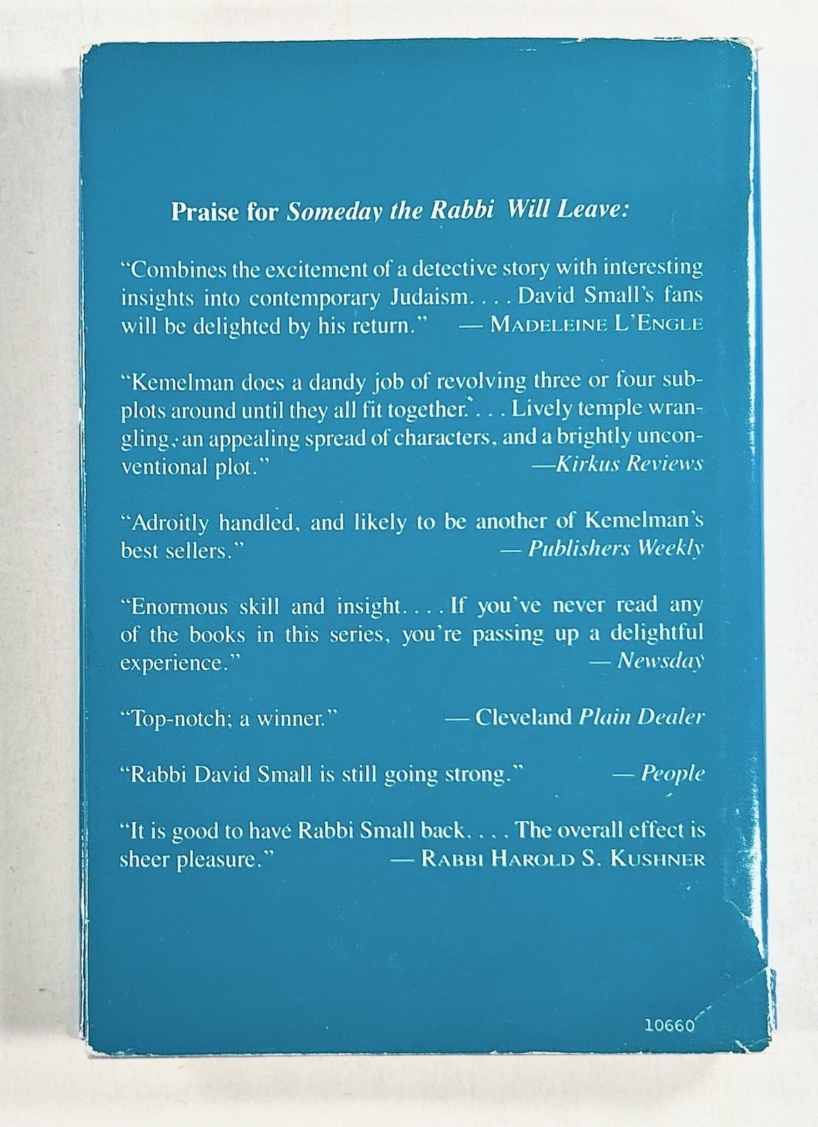 1987 Kemelman ONE FINE DAY THE RABBI BOUGHT A CROSS detective novel hc/dj BCE
