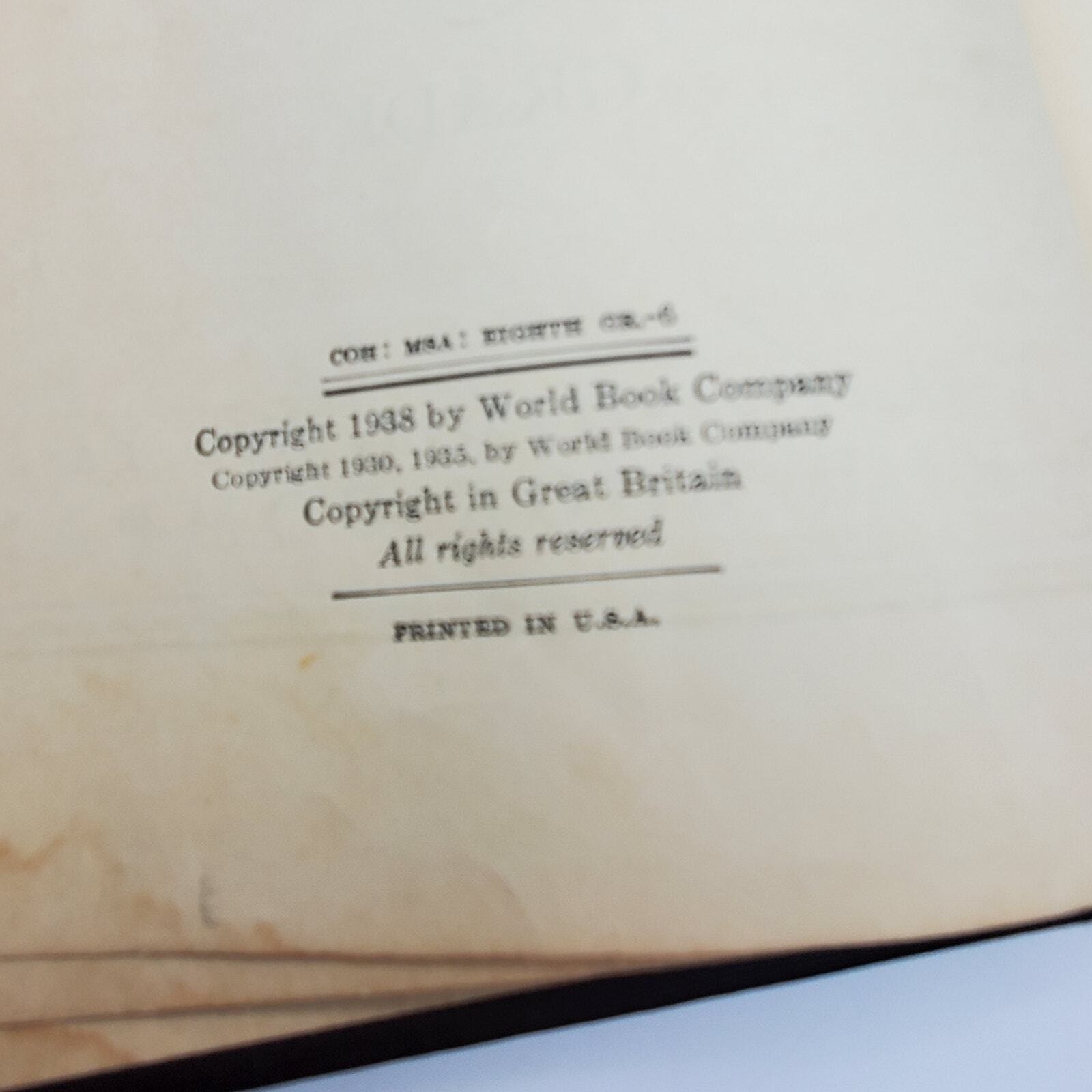 1938 World Book Company Arithmetic Modern School 8th Grade Craft Art Supply Vtg