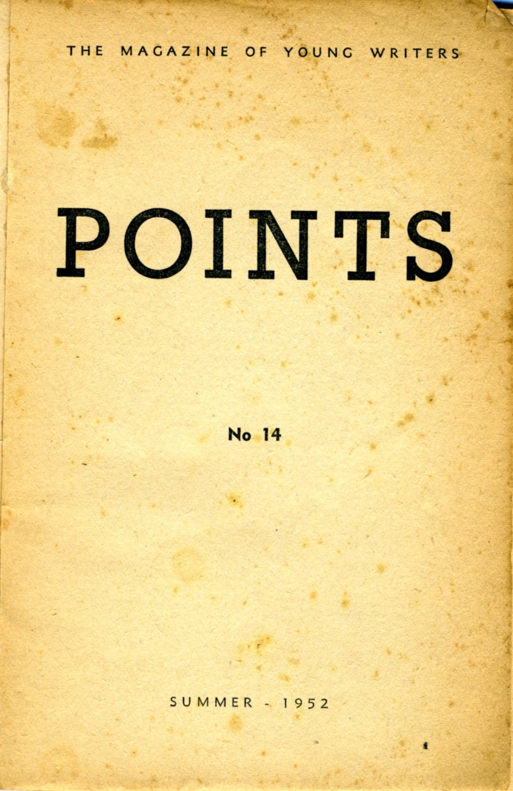 Vail Bisiaux Grossman-Points: the magazine of young writers #14 1st Edition 1952