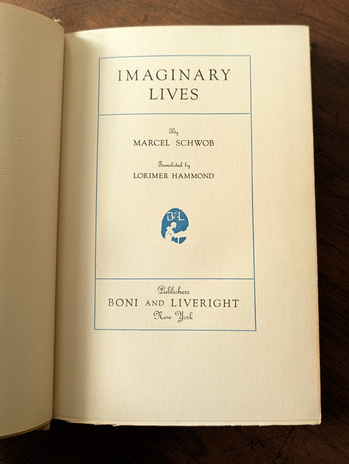 1924 ~ Imaginary Lives by Marcel Schwob RARE HARDCOVER Fin de Siècle Book