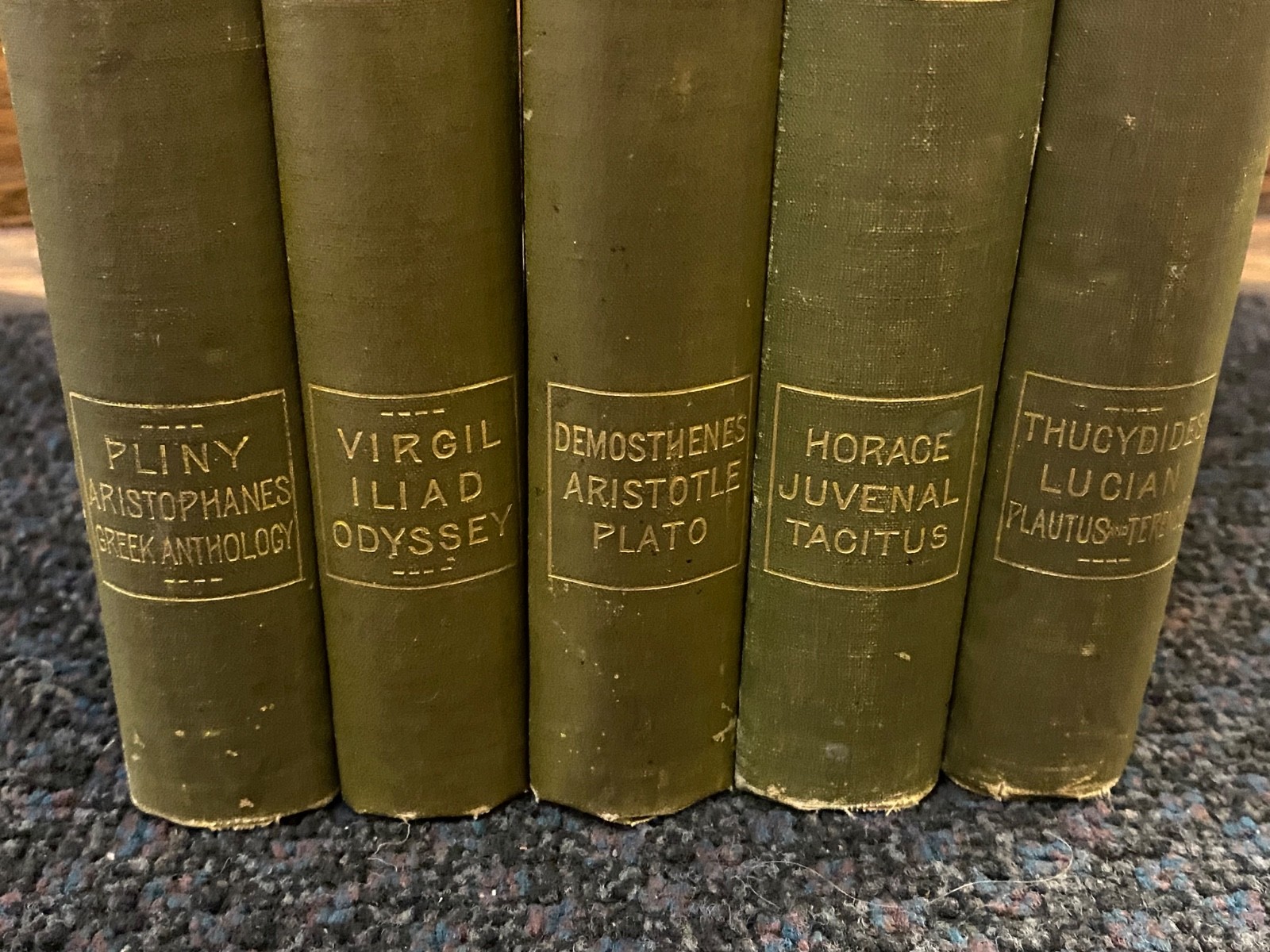 1883 Antique Greek Literature Book 5 Set Ancient Classics RARE