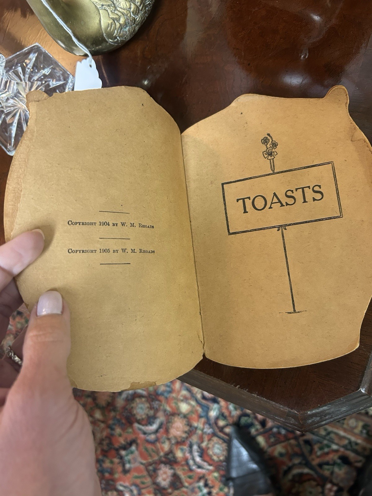 Antique Leather Bound Toasts book by W.M. Rhoads, 1905