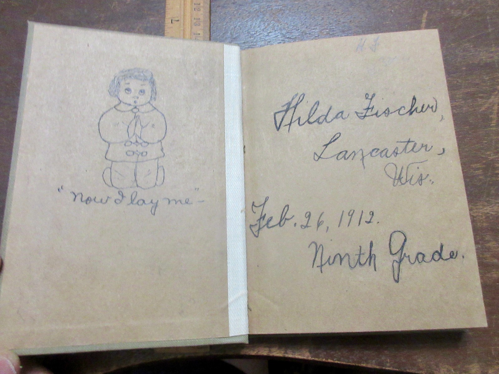1911 Homer’s Odyssey Macmillan’s Pocket Classic Book HAND DRAWING SIGNED DATED