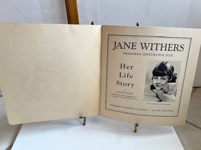 1936 JANE WITHERS LIFE STORY TWENTIETH CENTURY FOX WHITMAN PUB. BOOK PUBLICATION