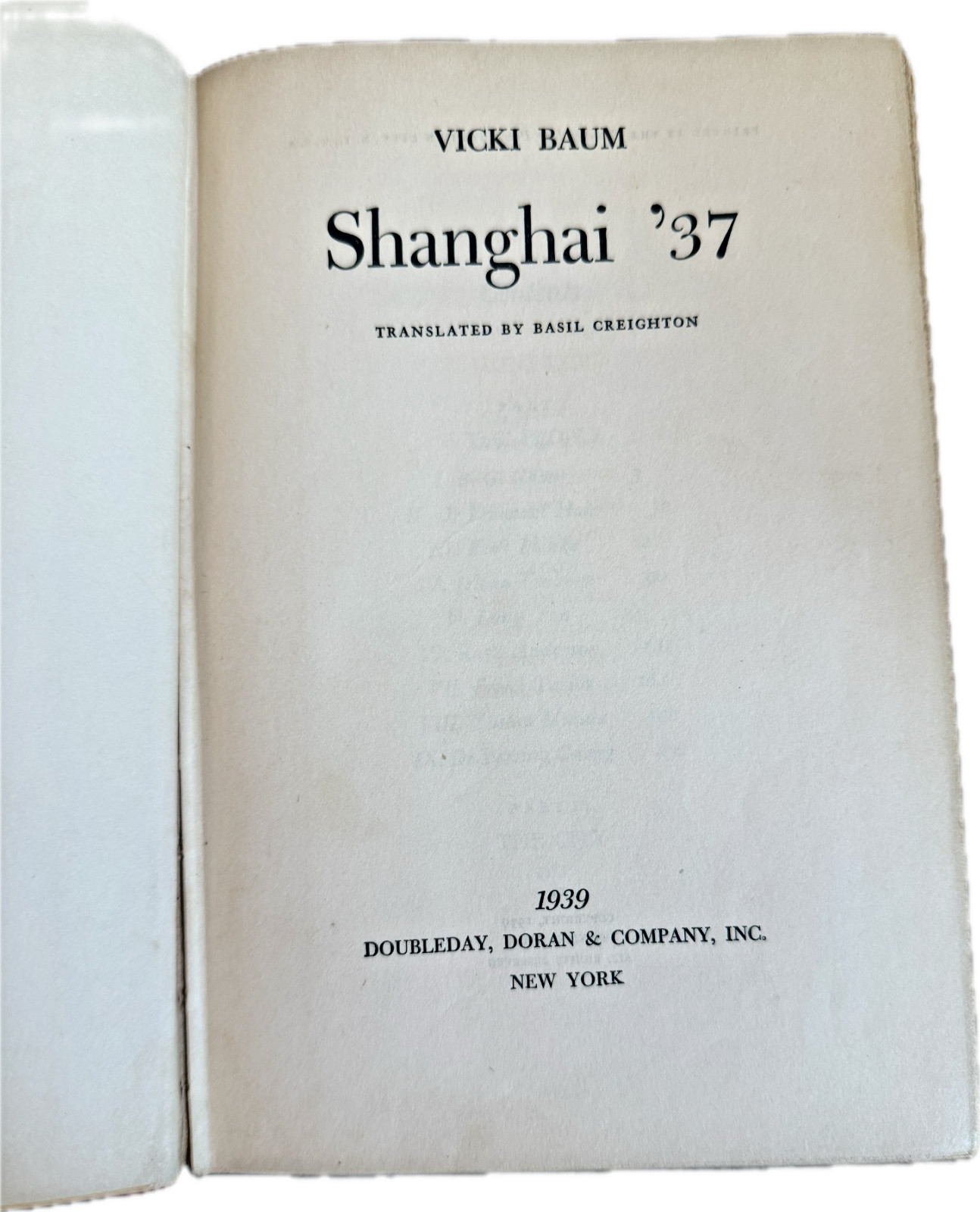 Shanghai ’37 by Vicki Baum, 1939 First Edition First Printing HC w/ Dust Jacket