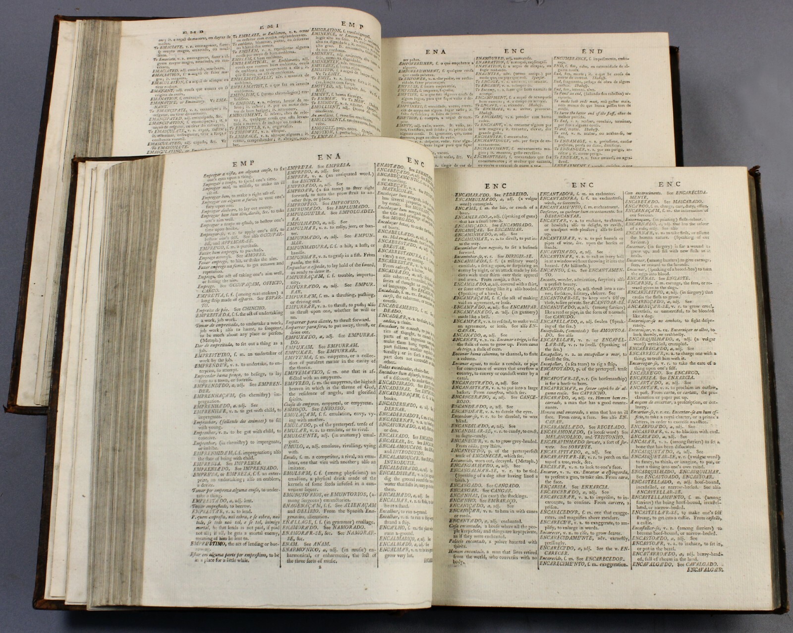 Rare Portuguese English dictionary – 1794 – Longfellow best – Ex Libris Gordon