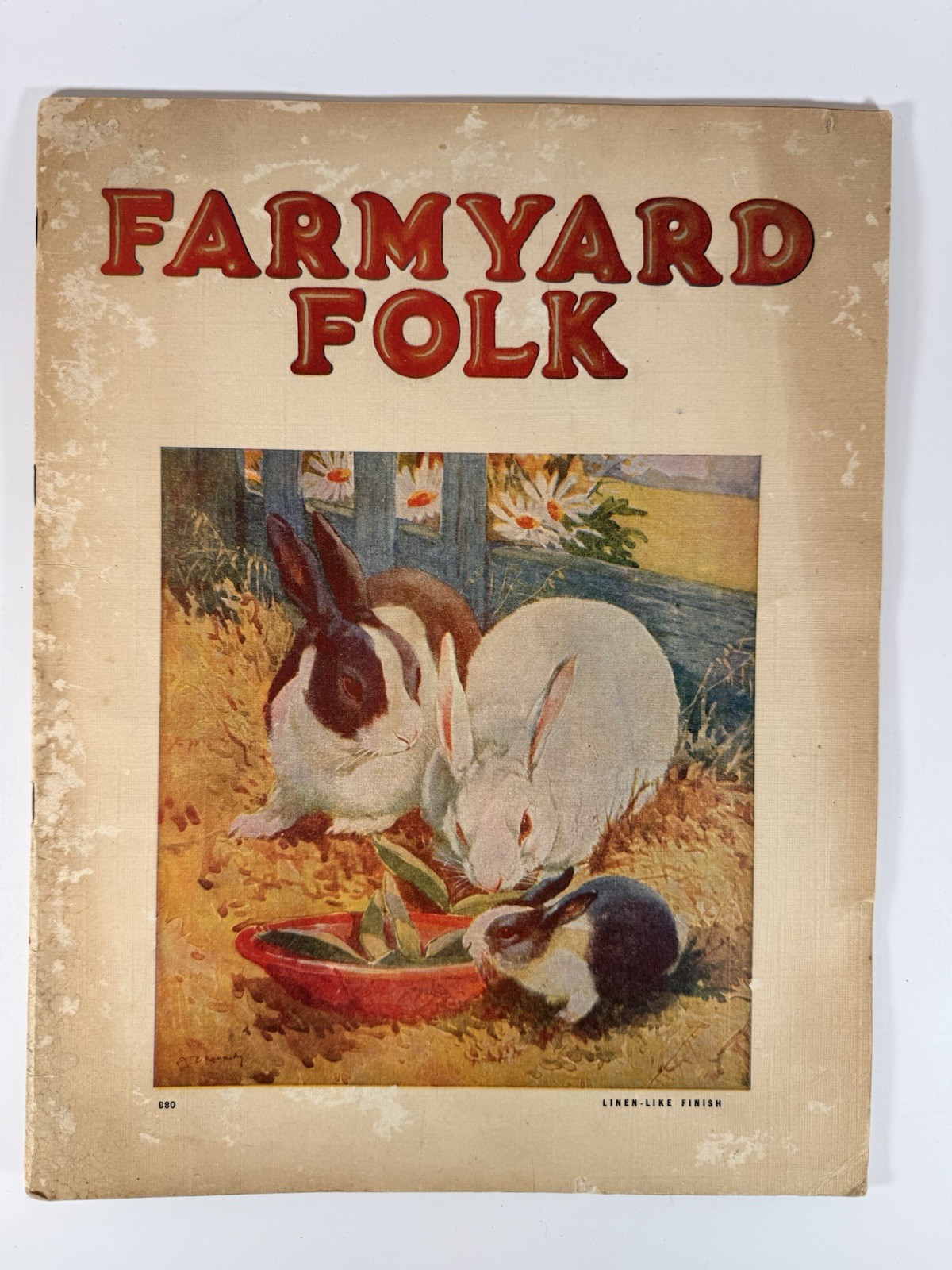 1939 Farmyard Folk Whitman Publishing Children’s Linen Book Animal Stories
