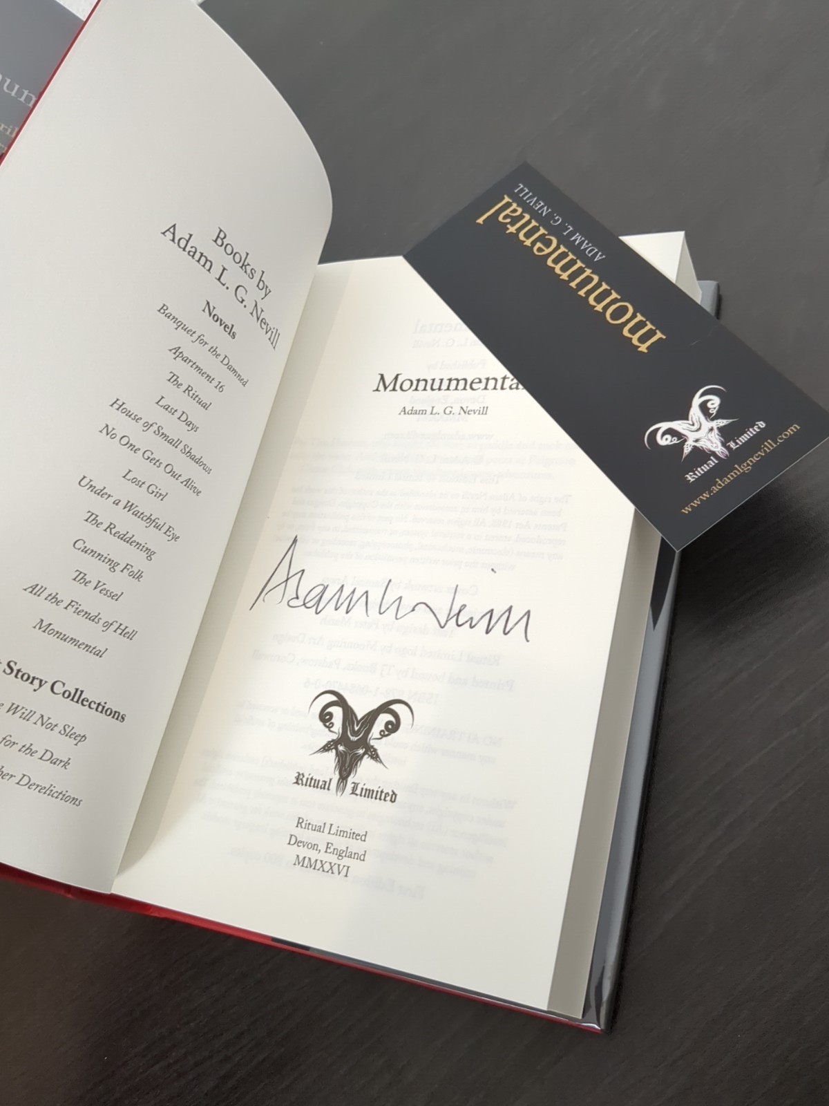 Signed! Monumental by Adam Nevill – Hardcover Limited 1st Edition