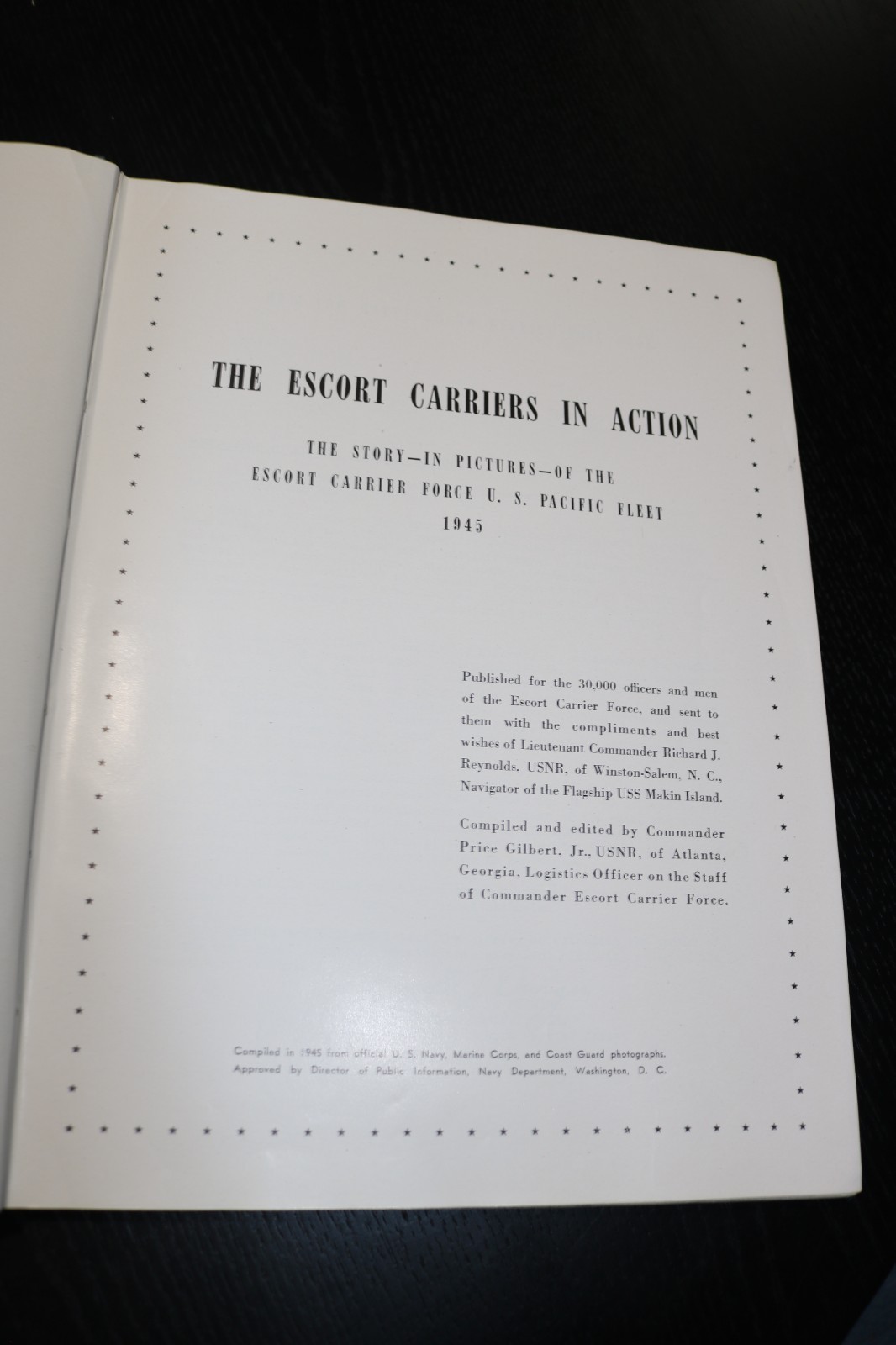 THE ESCORT CARRIERS IN ACTION 1946 UNIT HISTORY a timeline of the Pacific fleet