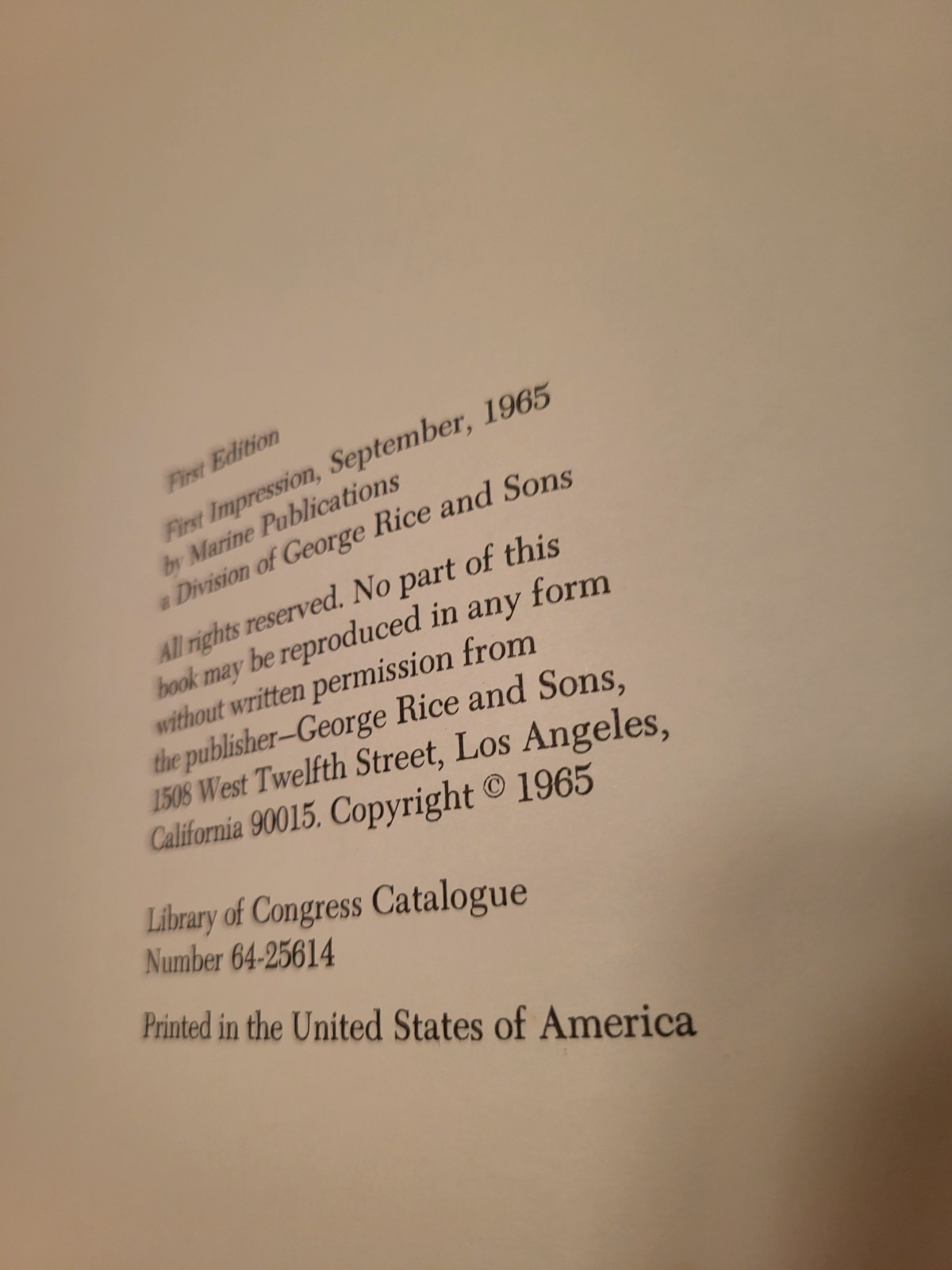 SEA GUIDE, SOUTHERN CALIFORNIA, volume 1, First Edition, 1965