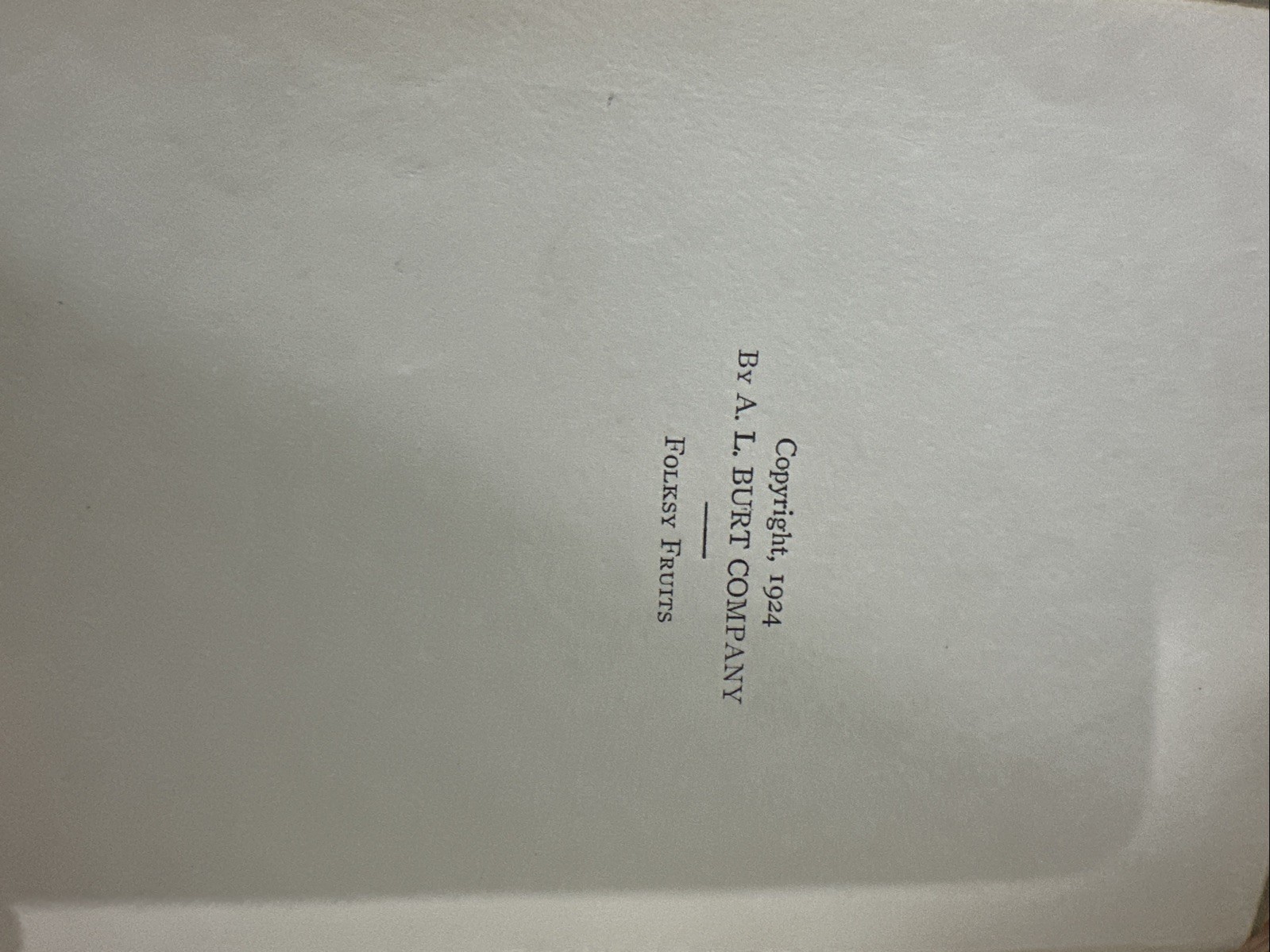 Folksy Fruit 1924 First Edition;illustrated By T.Benjamin Faucett
