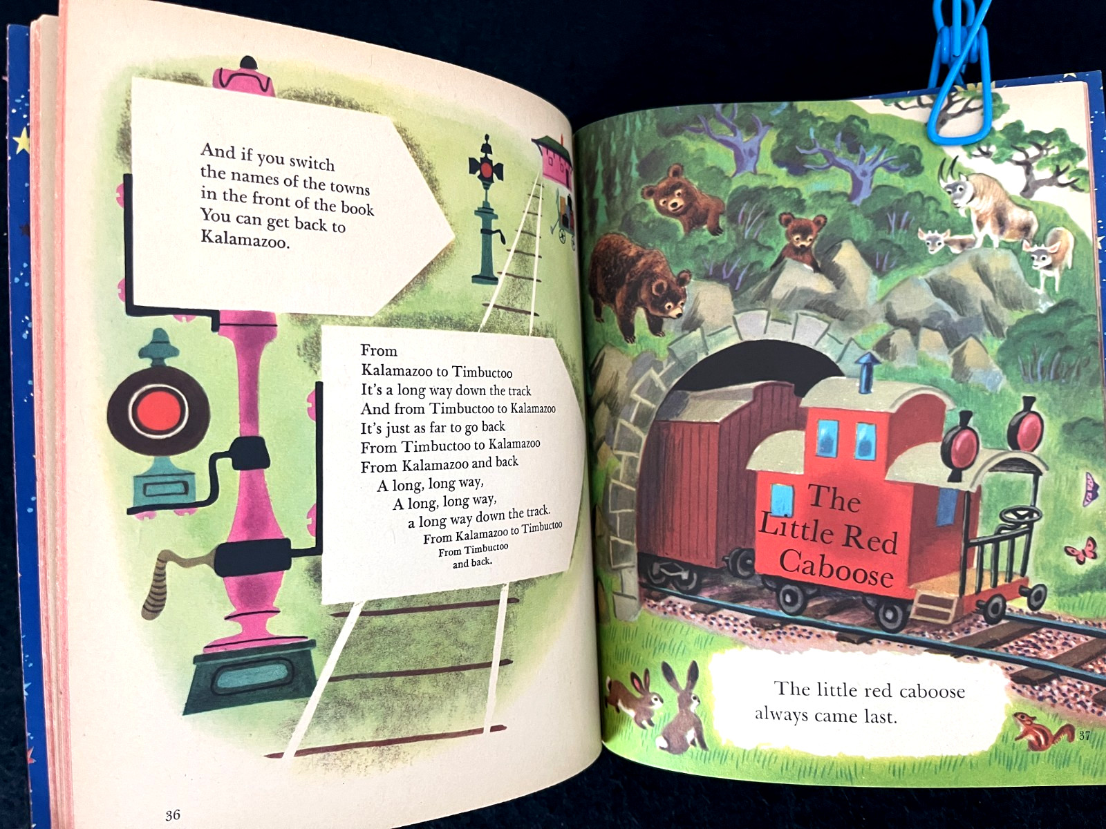 TRAIN STORIES ~ children’s 1st “A” ed. Giant Little Golden Book, Gergely, VG