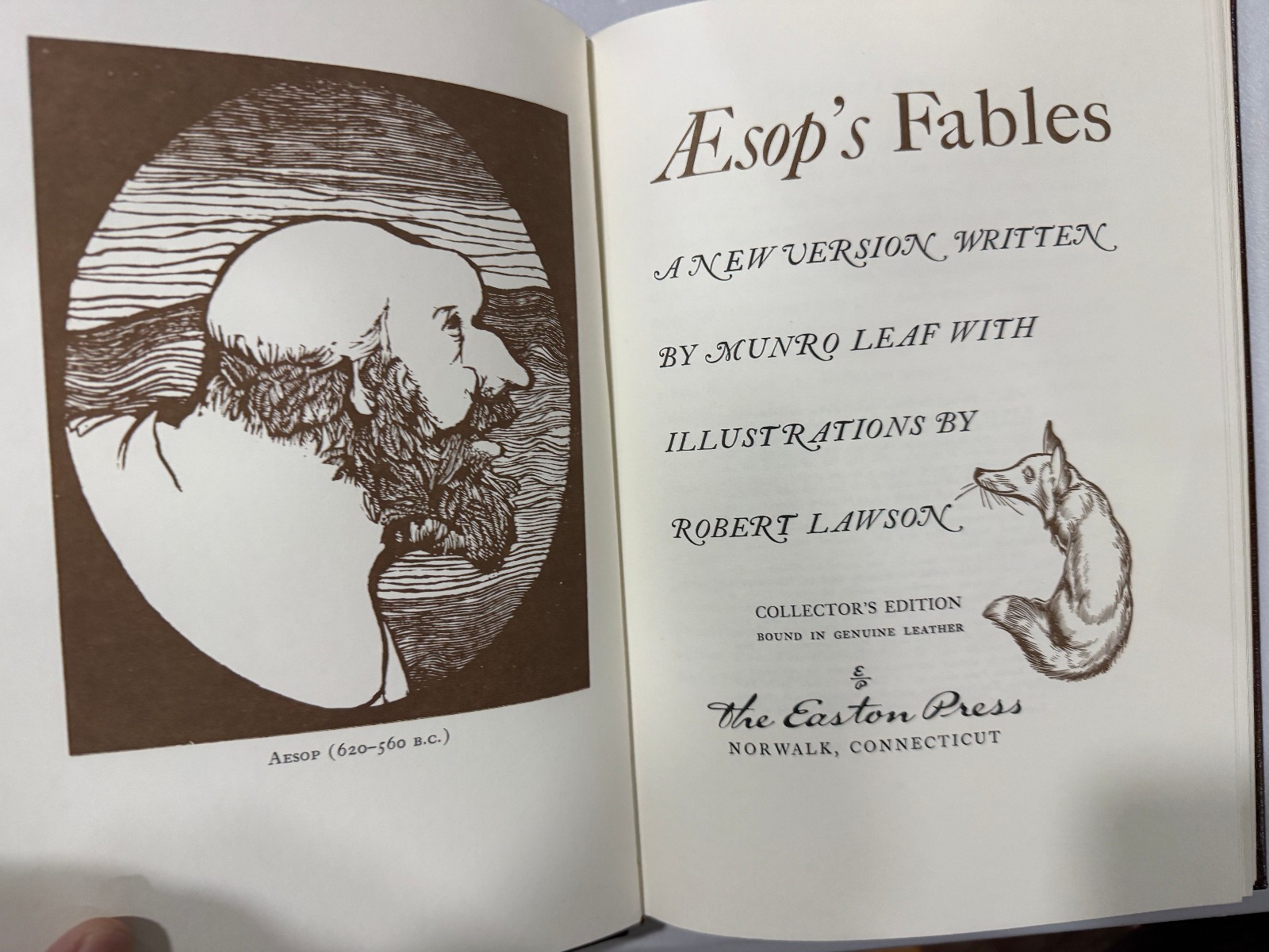 Easton Press Aesop’s Fables by Munro Leaf 100 Greatest Series