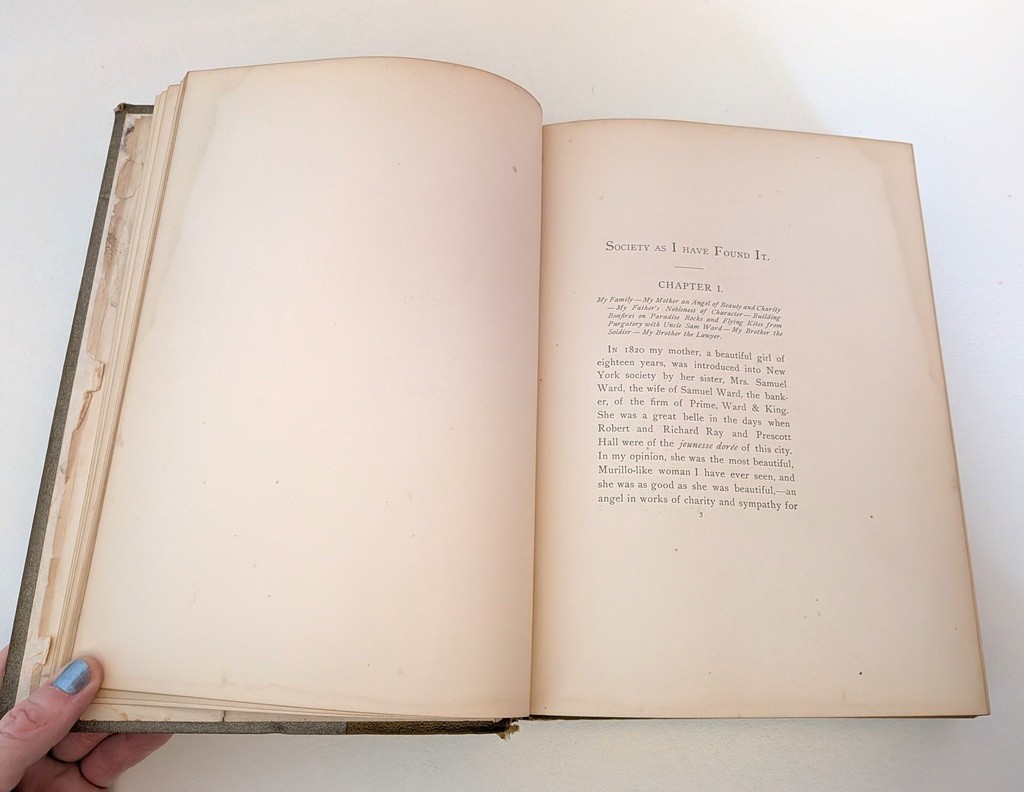 Antique “Society As I Have Found It” Book Ward McAllister 1890 Limited Edition