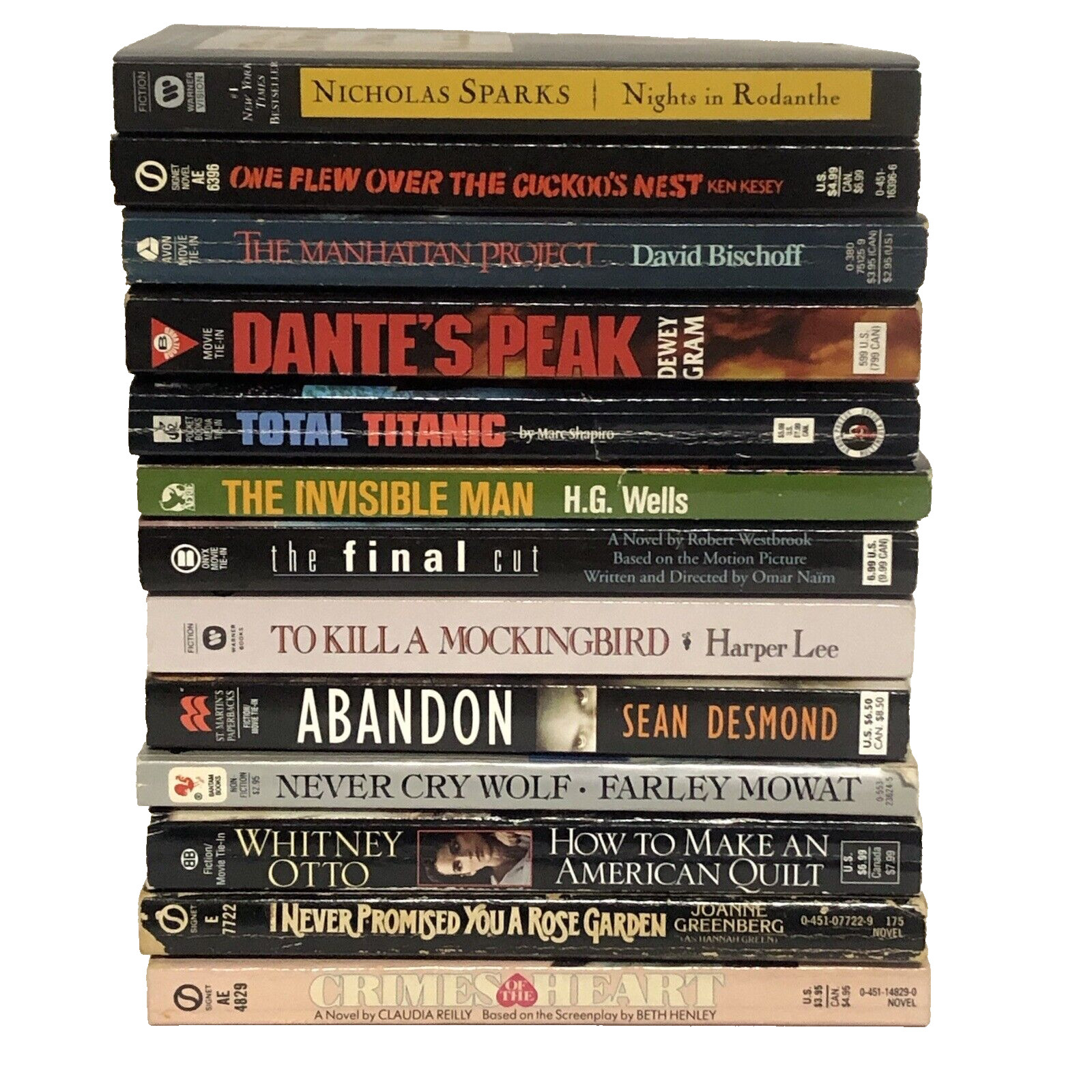 Movie Tie-In’s, Best Seller’s ~ PB Book Lot of 13 ~ Dante’s Peak, H.G. Wells…