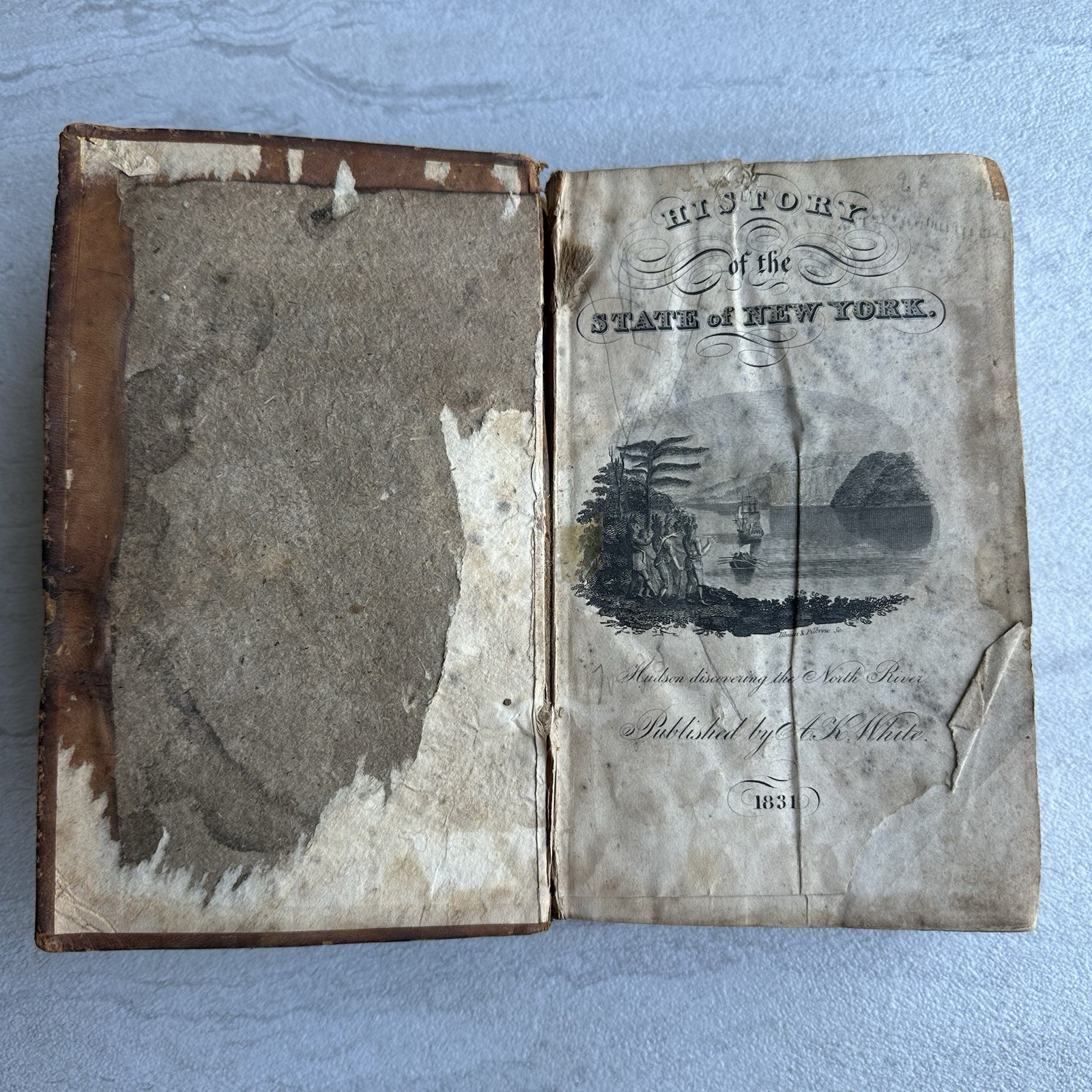 1831, History Of The State Of New York, Eastman, Illustrated Leather Bound