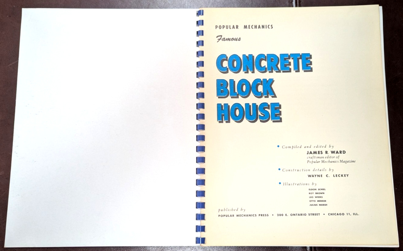 Popular Mechanics Famous Concrete Block House 1949 James R Ward