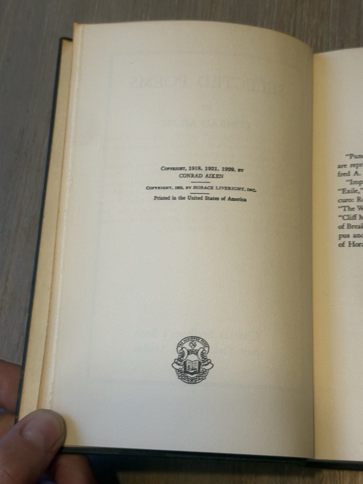 Selected Poems by Conrad Aiken 1930 Hardcover