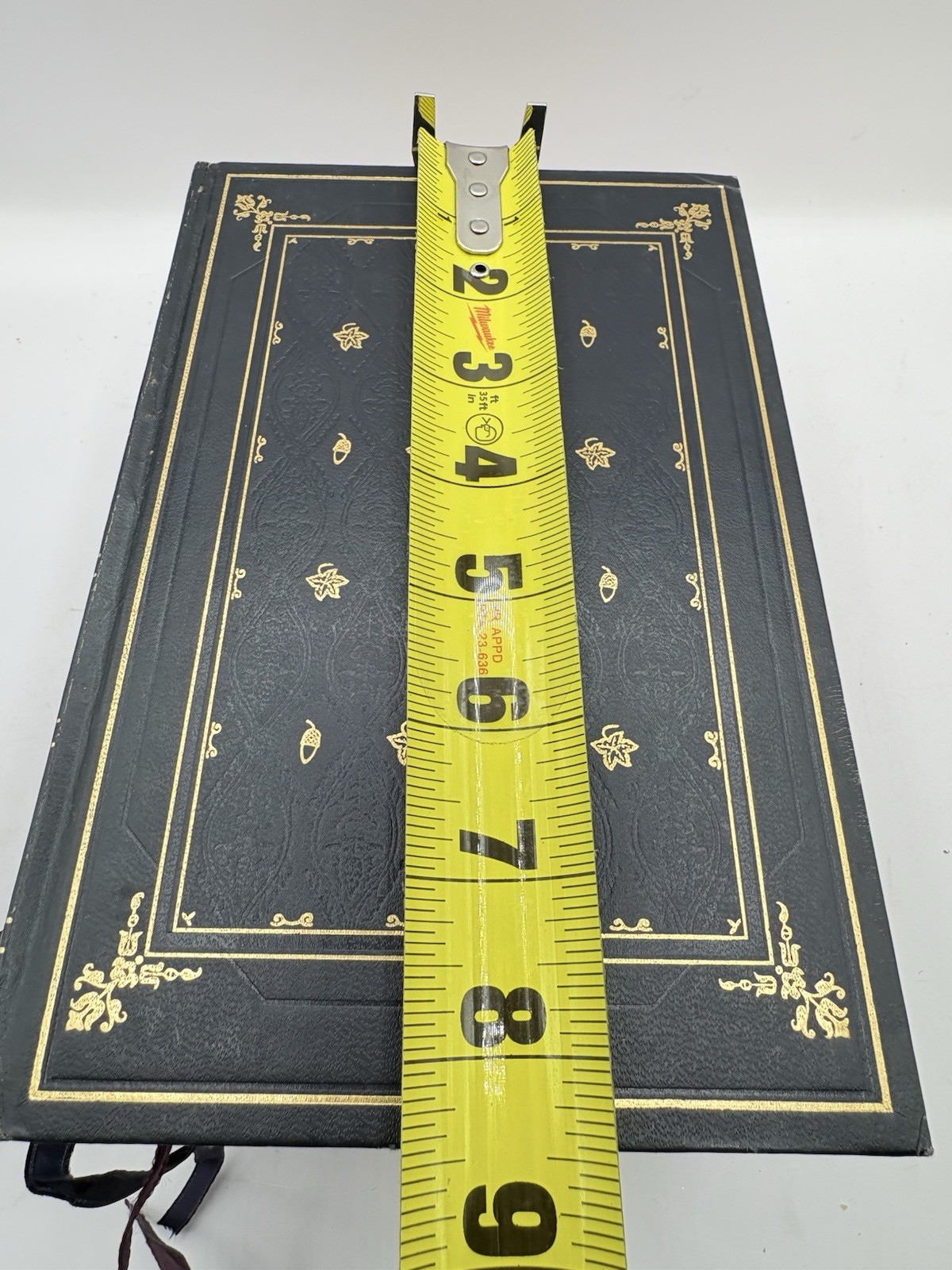 Decorative Vtg Book Set Faux Leather Dark Academia Navy Gold International Coll.