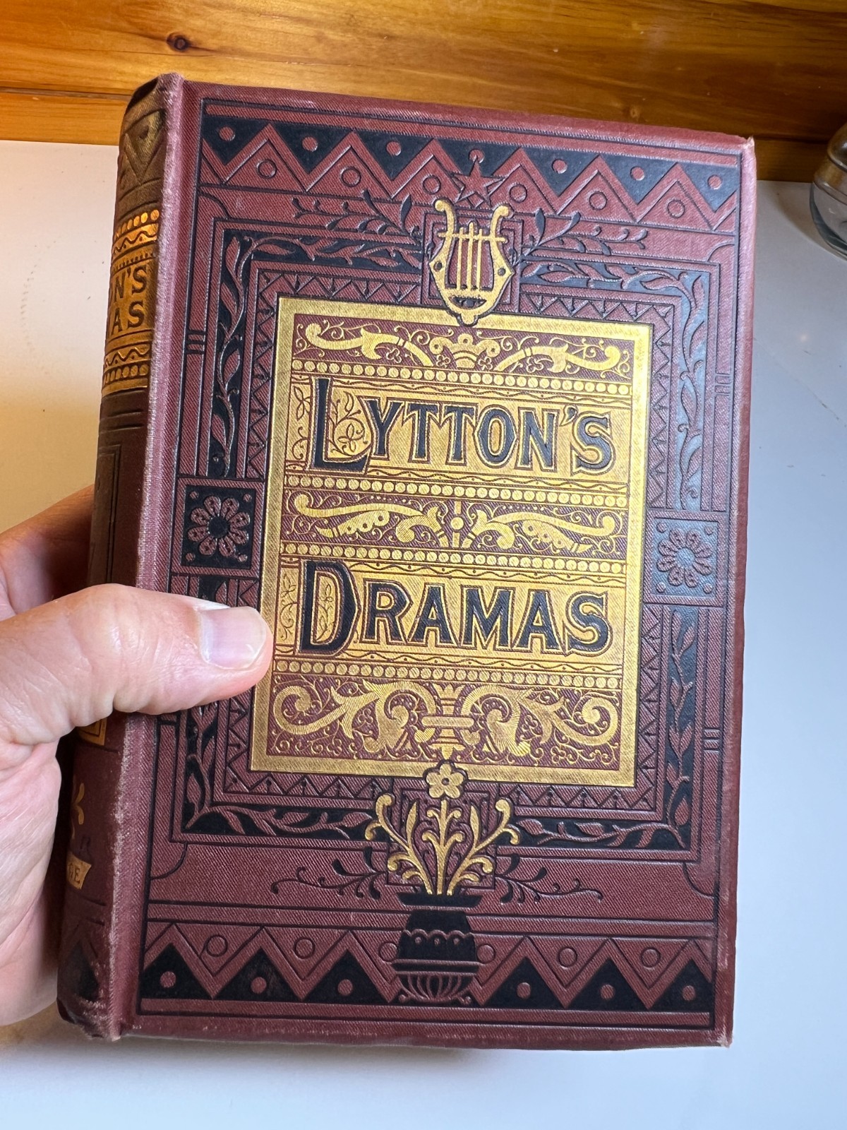 Lytton’s Dramas Victorian Decorative Book 1800s Routledge Cover Ornate Gilded