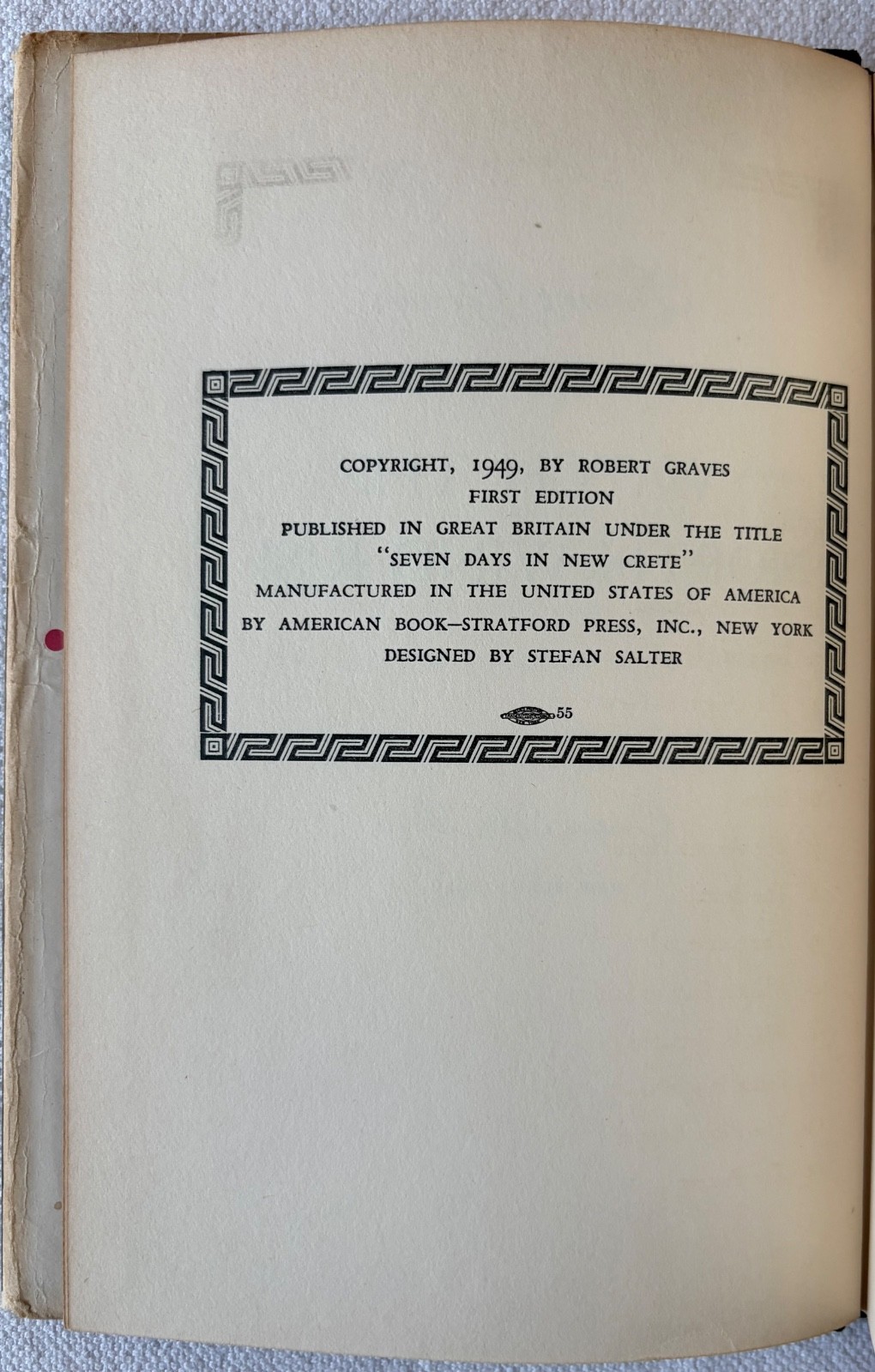 Robert Graves, Watch the Northwind Rise, first edition hardcover (1949)