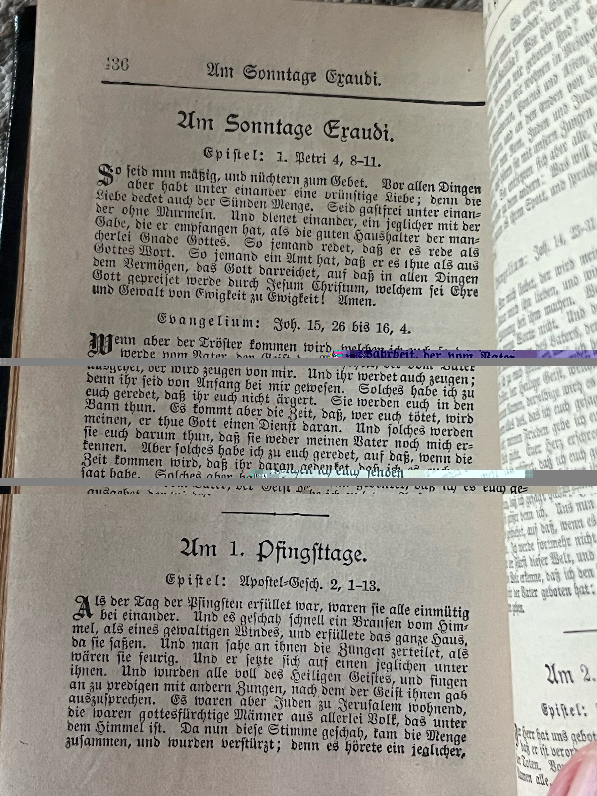 Antique 1888 Gefangbuch Leather Lutheran Embossed Hymn Book in German Vintage