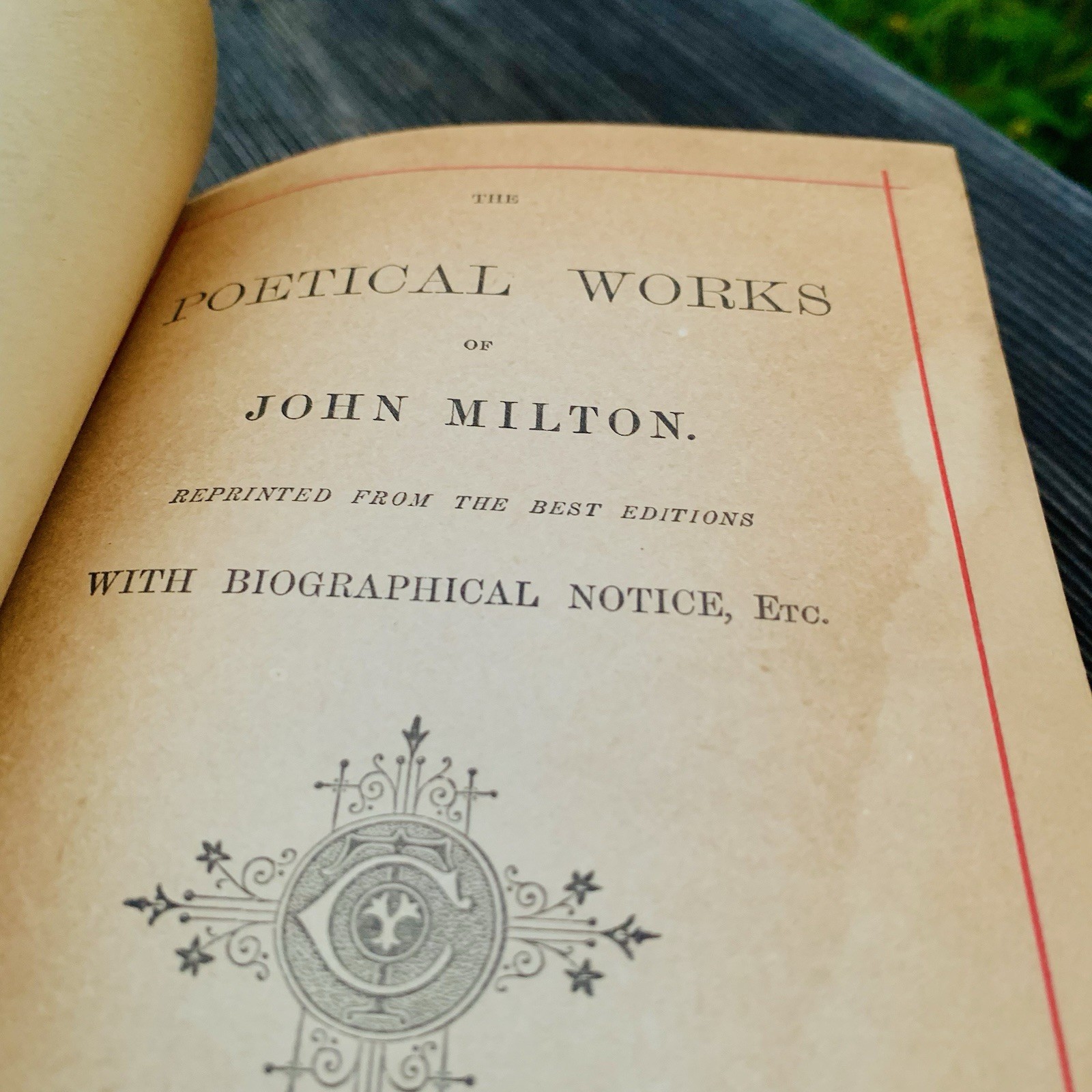 1886 The Poetical Works of John Milton Fine Decorative Binding Gilt Edges READ