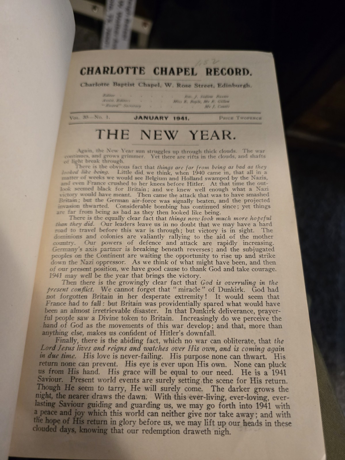 Charlotte Chapel Record 4 Vols 1924-44 W Graham Scroggie J Sidlow Baxter KESWICK