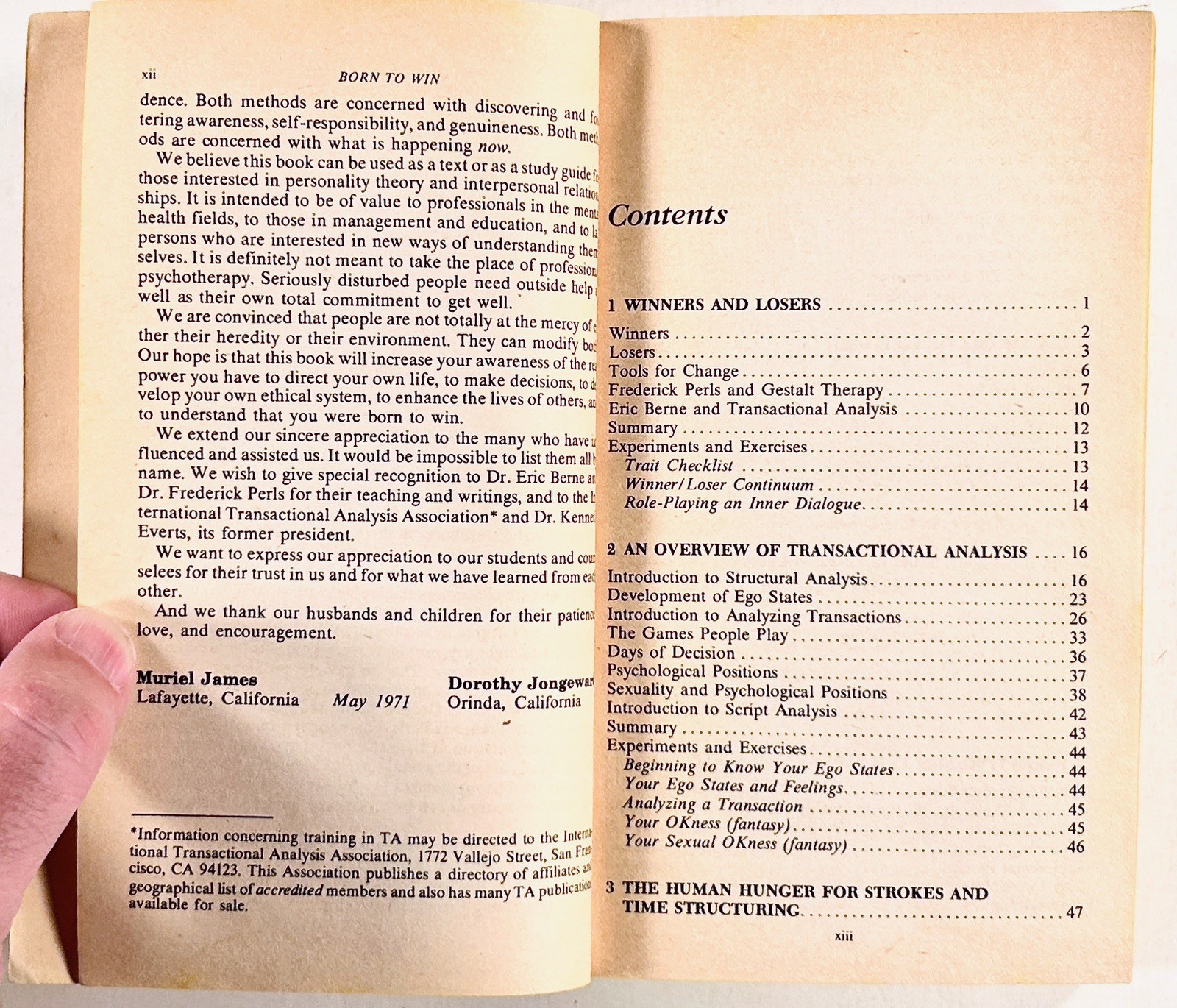1978 self-help BORN TO WIN Transactional Analysis Gestalt Therapy SIGNET pb